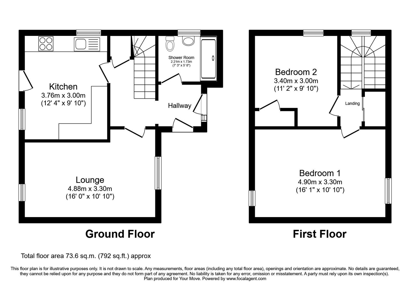 Floorplan of 2 bedroom Semi Detached House for sale, Princes Avenue, Newton Stewart, Dumfries and Galloway, DG8