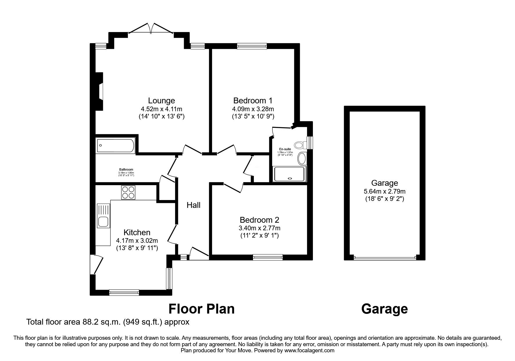 Floorplan of 2 bedroom Detached Bungalow for sale, Caulstran Road, Dumfries, Dumfries and Galloway, DG2