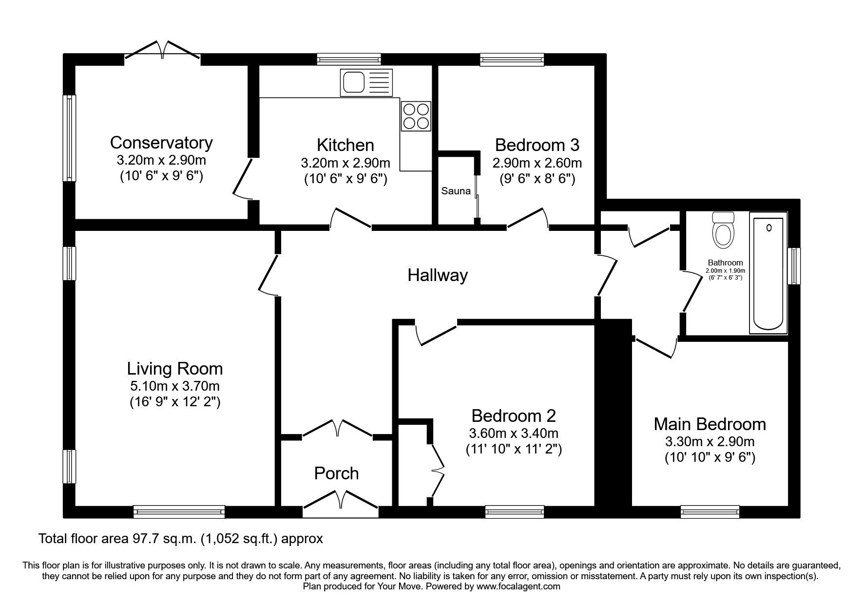 Floorplan of 3 bedroom Detached Property for sale, Penpont, Thornhill, Dumfries and Galloway, DG3