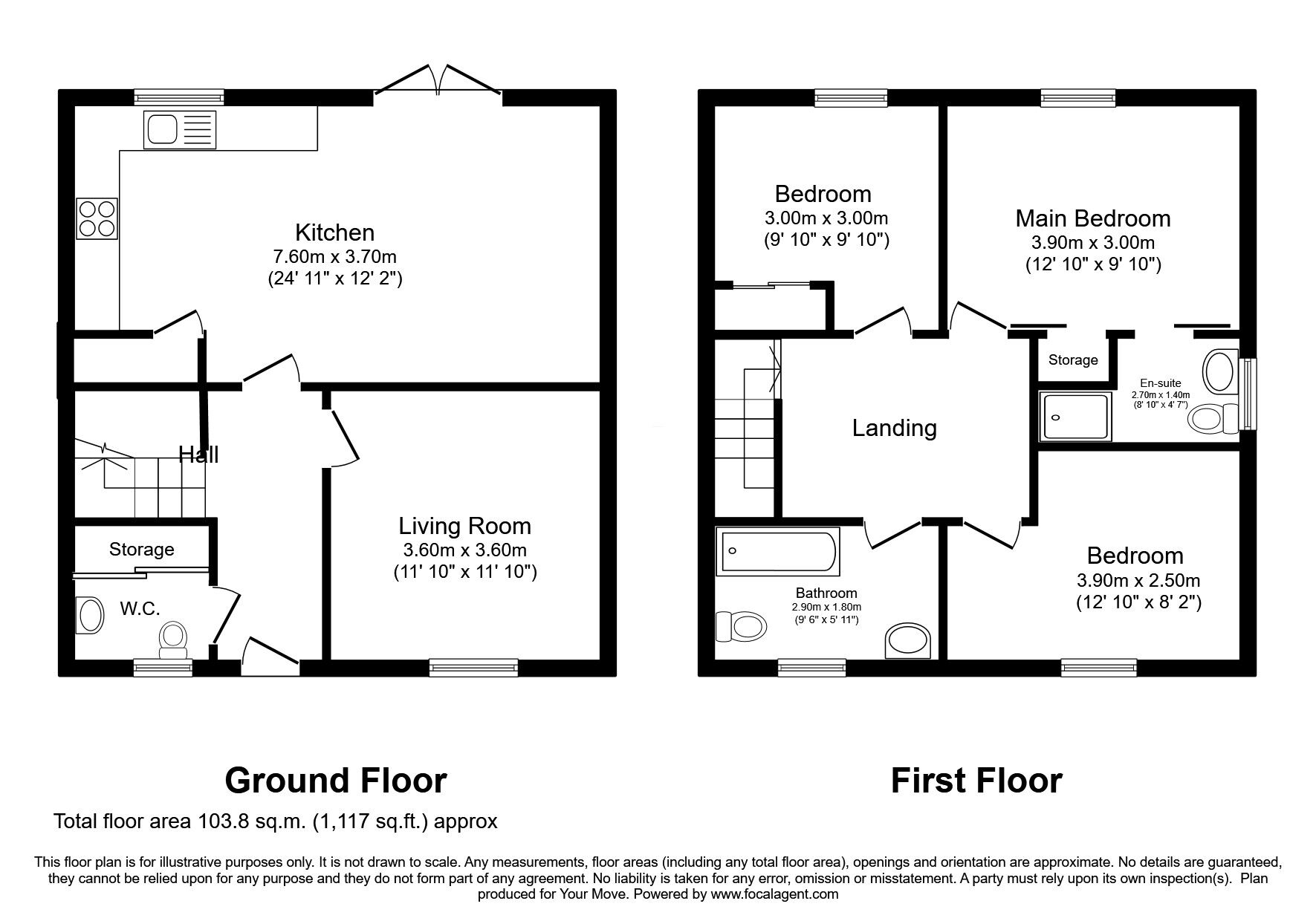 Floorplan of 3 bedroom Link Detached House for sale, Glenburn Gardens, Crocketford, Dumfries and Galloway, DG2