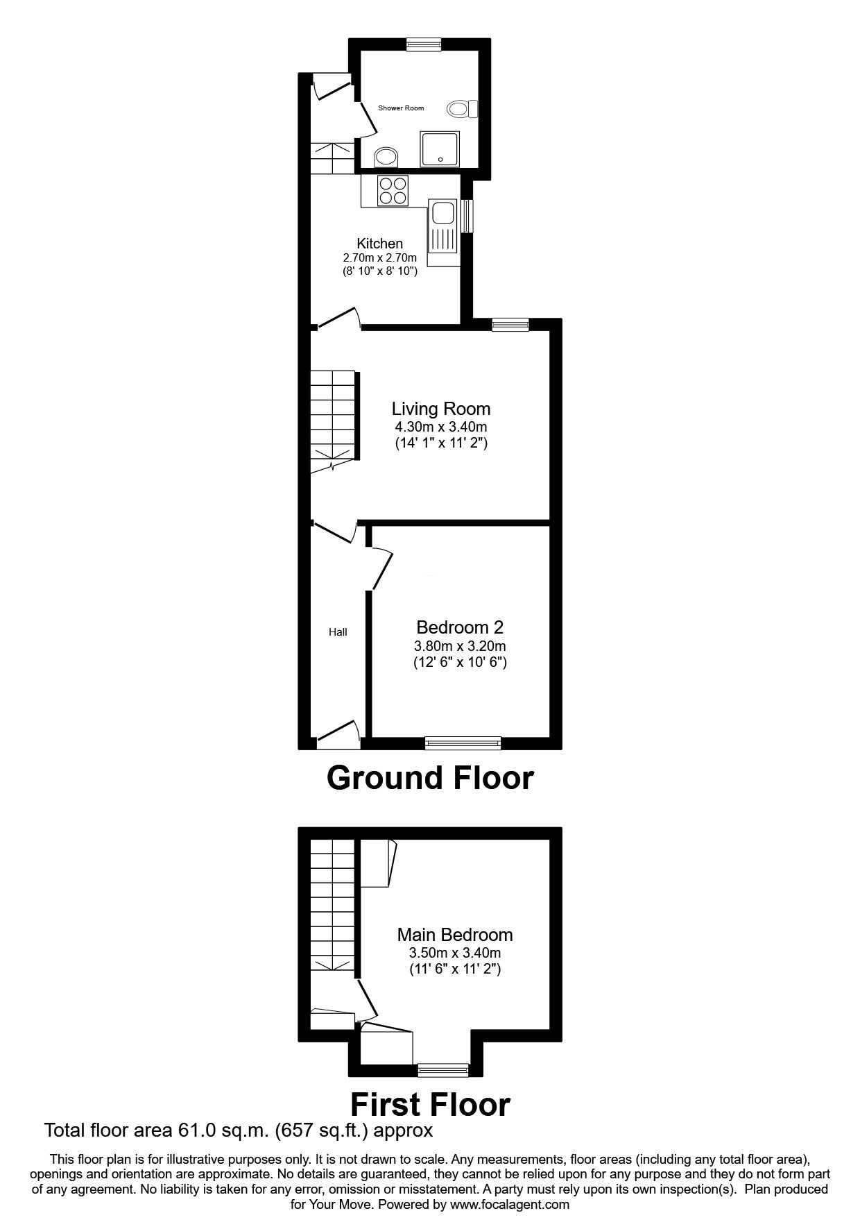 Floorplan of 2 bedroom Mid Terrace House for sale, Westpark Cottages, Dumfries, Dumfries and Galloway, DG2
