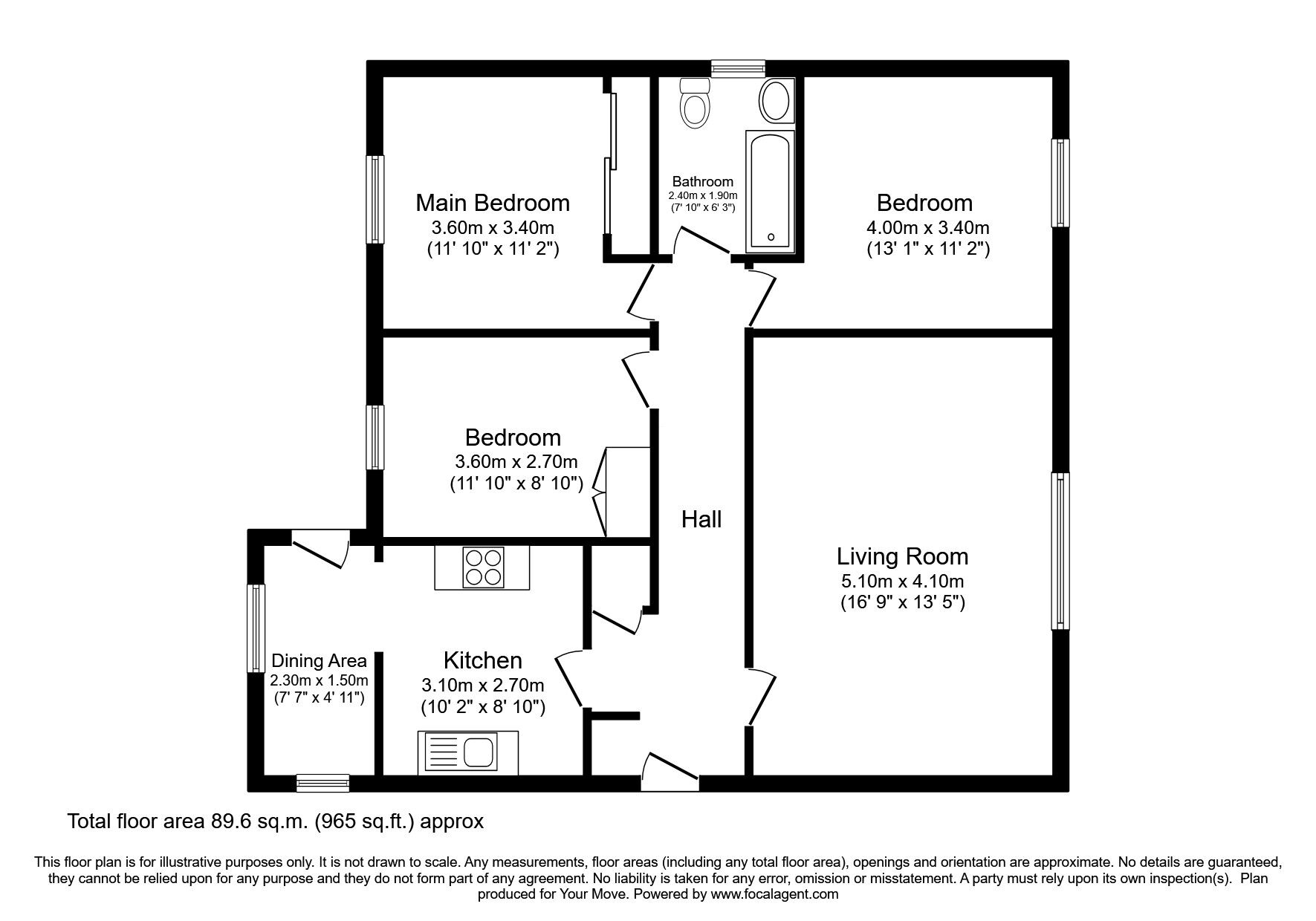 Floorplan of 3 bedroom Detached Bungalow for sale, Glen Road, Palnackie, Dumfries and Galloway, DG7