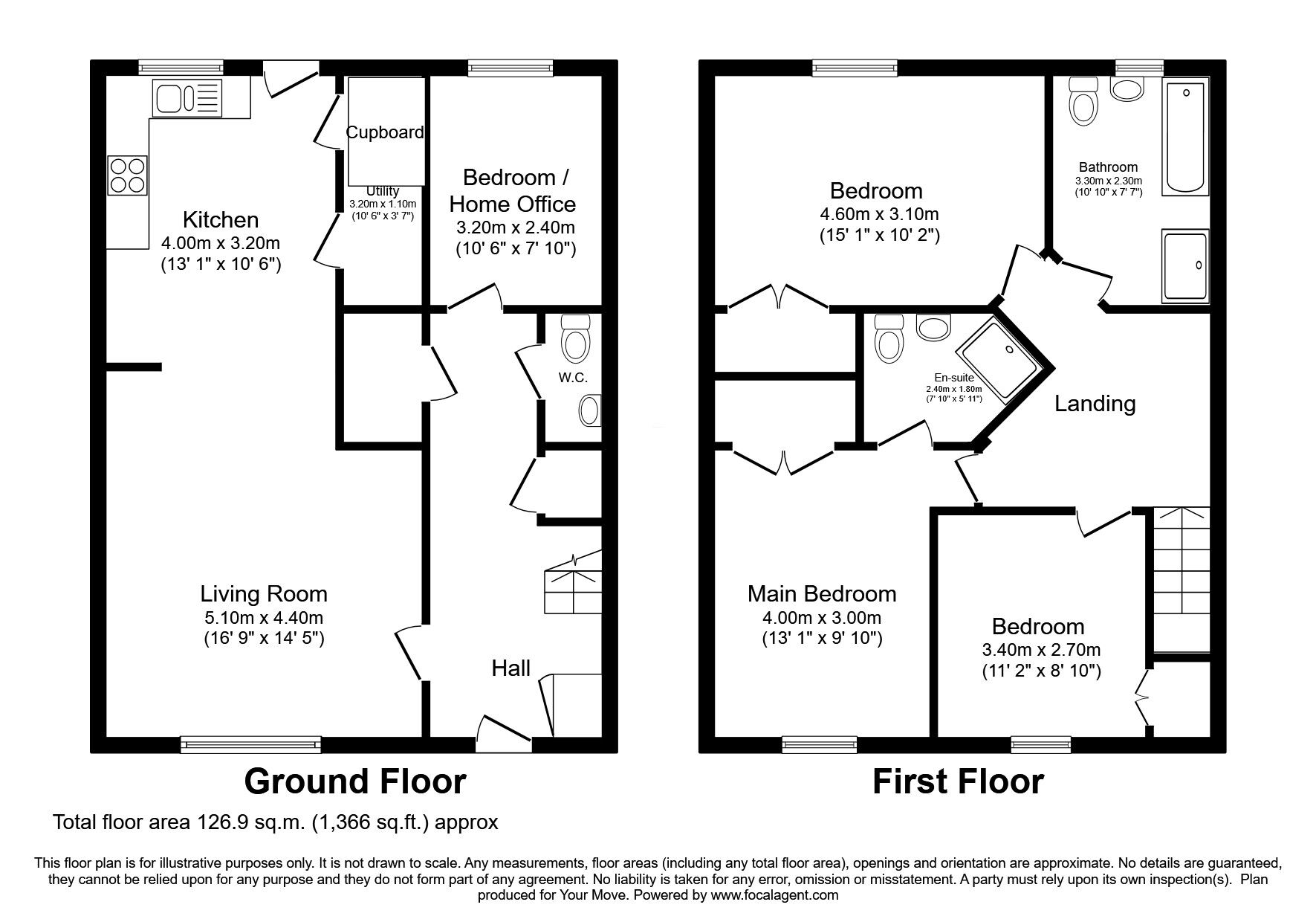Floorplan of 4 bedroom Semi Detached House for sale, Clark Avenue, Glencaple, Dumfries and Galloway, DG1