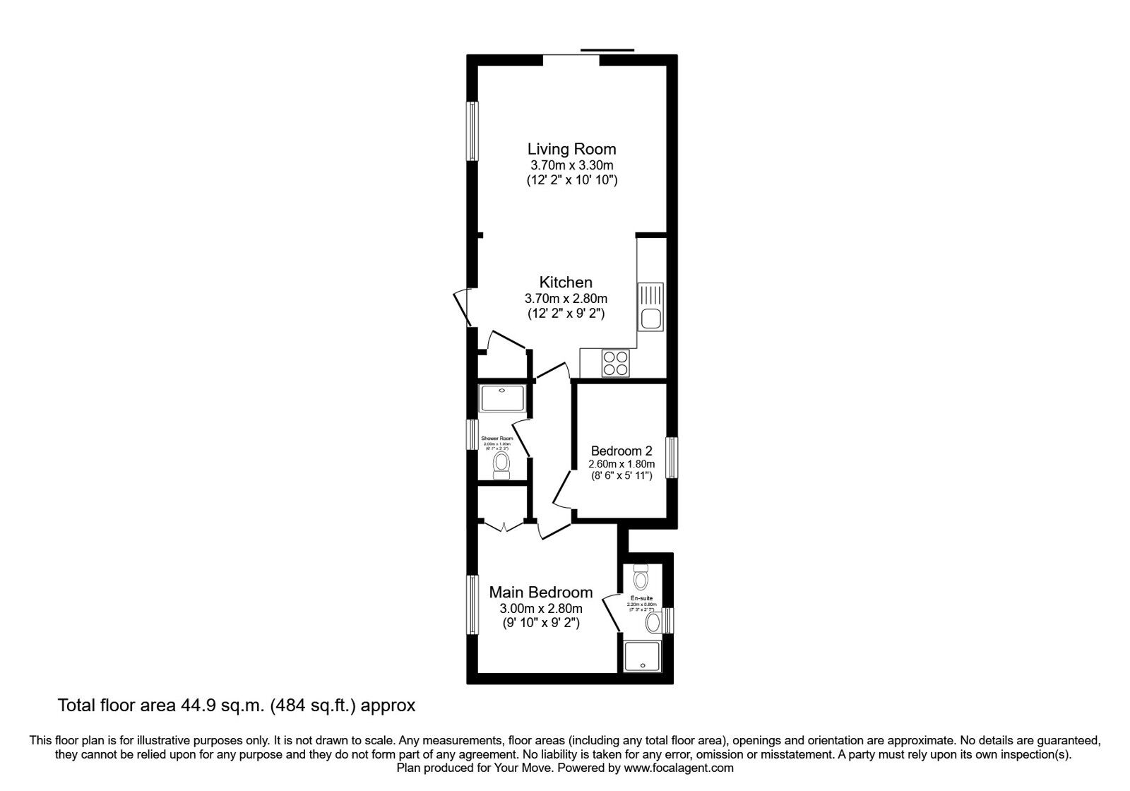 Floorplan of 2 bedroom Detached Property for sale, Queensberry Bay Leisure Park, Powfoot, Dumfries and Galloway, DG12