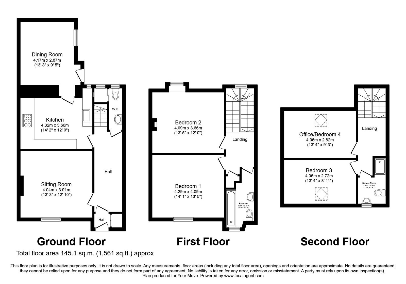 Floorplan of 4 bedroom Mid Terrace House for sale, Drumlanrig Street, Thornhill, Dumfries and Galloway, DG3