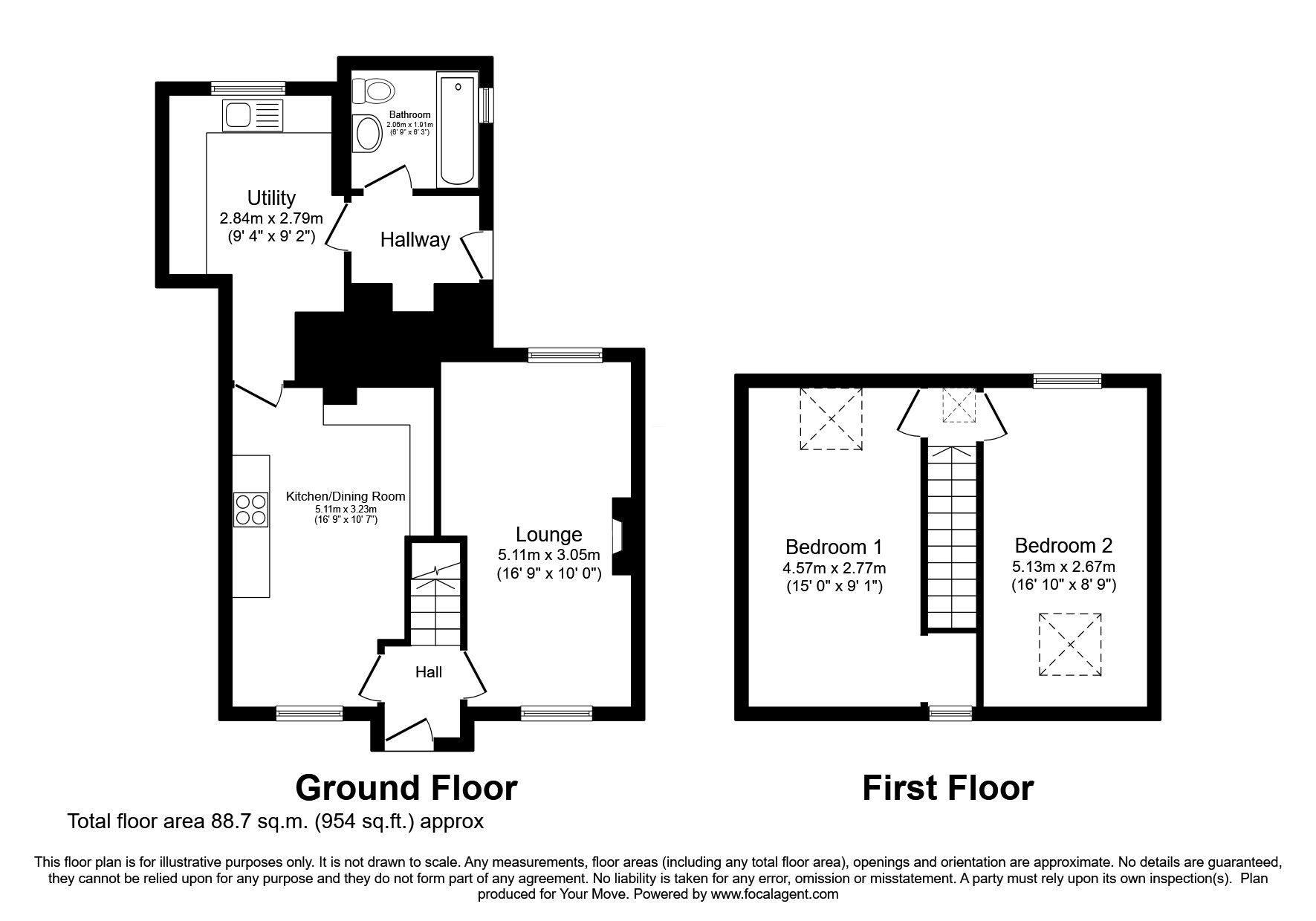 Floorplan of 2 bedroom Mid Terrace House for sale, Wallaceton, Auldgirth, Dumfries and Galloway, DG2