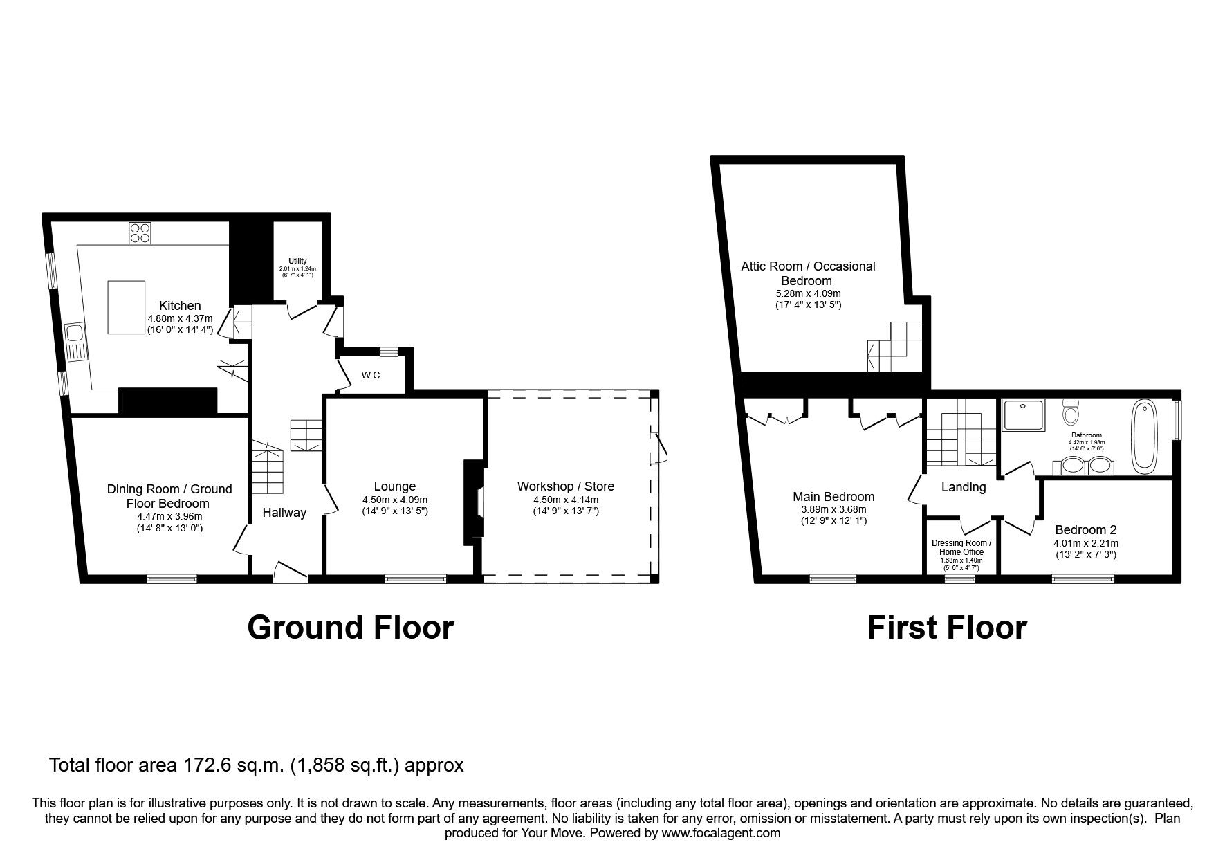 Floorplan of 2 bedroom Detached House for sale, High Street, Wigtown, Dumfries and Galloway, DG8