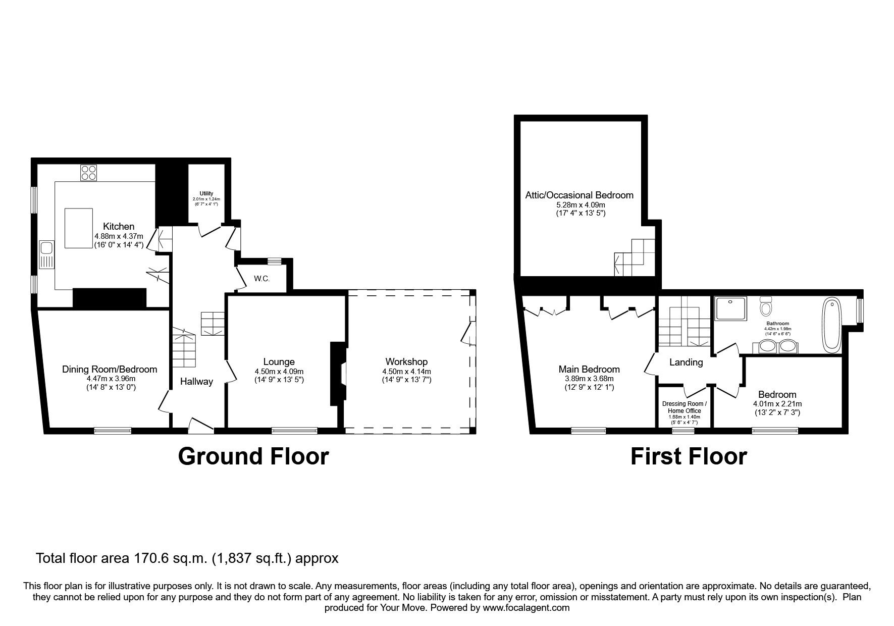 Floorplan of 3 bedroom Detached House for sale, High Street, Wigtown, Dumfries and Galloway, DG8