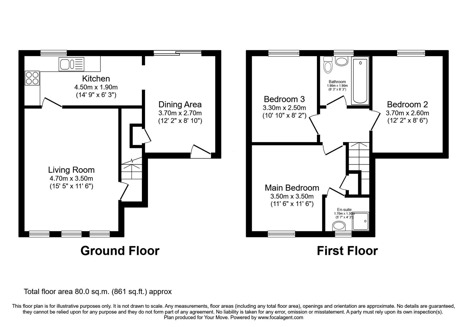 Floorplan of 3 bedroom Semi Detached House for sale, Jericho Place, Heathhall, Dumfries and Galloway, DG1