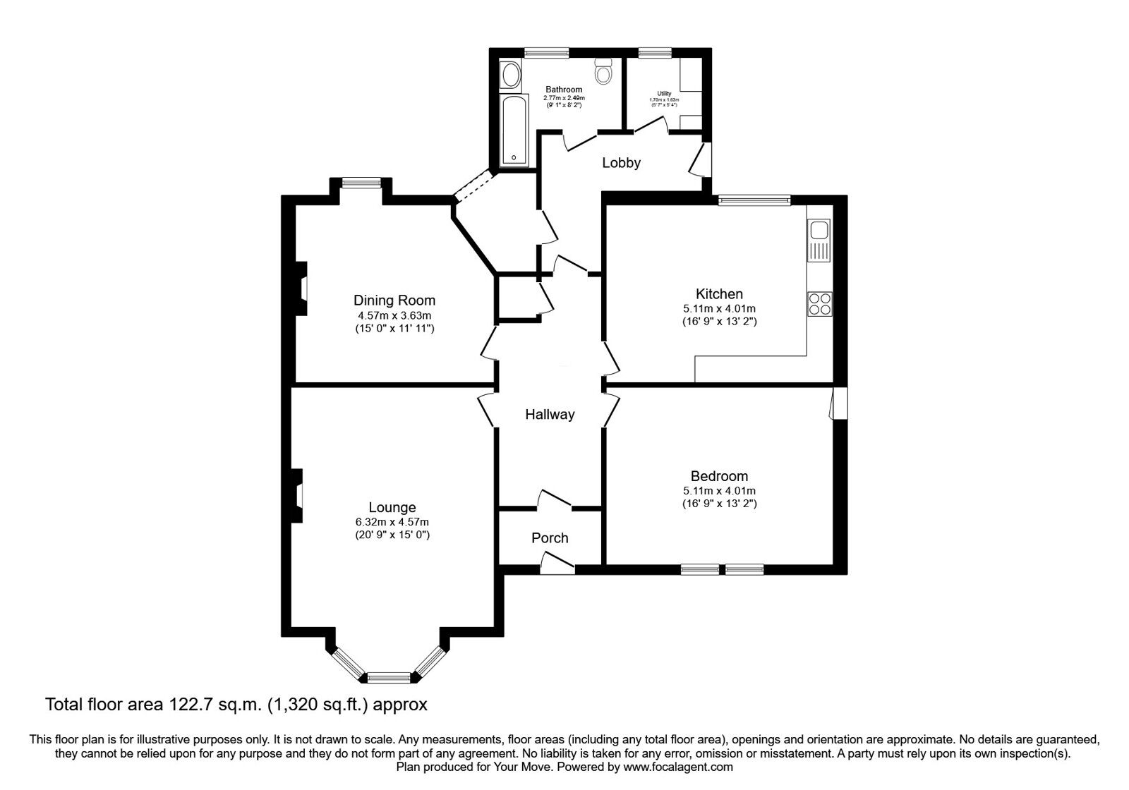 Floorplan of 2 bedroom  Flat for sale, Buccleuch Place, Moffat, Dumfries and Galloway, DG10