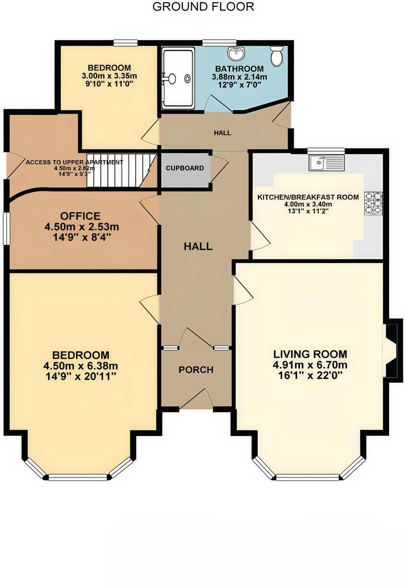 Floorplan of 3 bedroom  Flat for sale, Old Edinburgh Road, Moffat, Dumfries and Galloway, DG10
