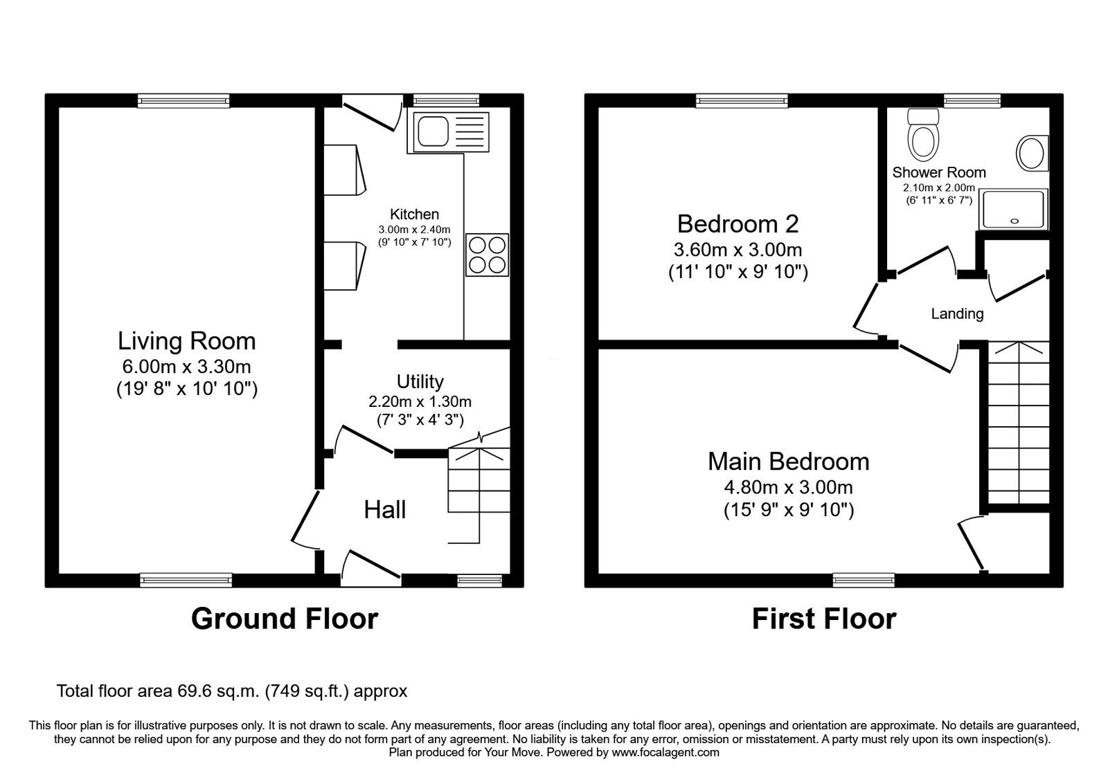 Floorplan of 2 bedroom Mid Terrace House for sale, Hamilton Avenue, Dumfries, Dumfries and Galloway, DG2