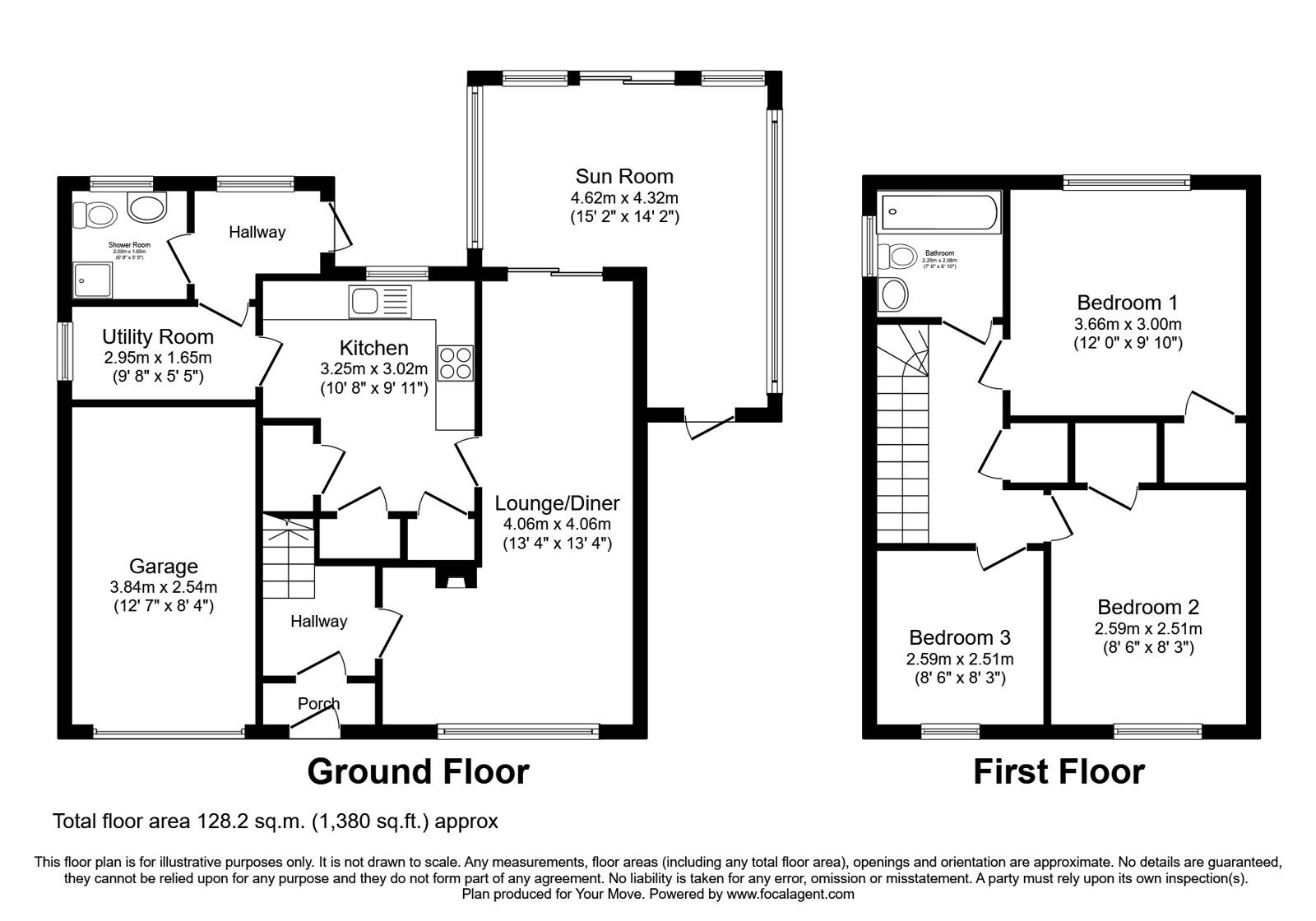 Floorplan of 3 bedroom Detached House for sale, Hillview Place, Dumfries, Dumfries and Galloway, DG1
