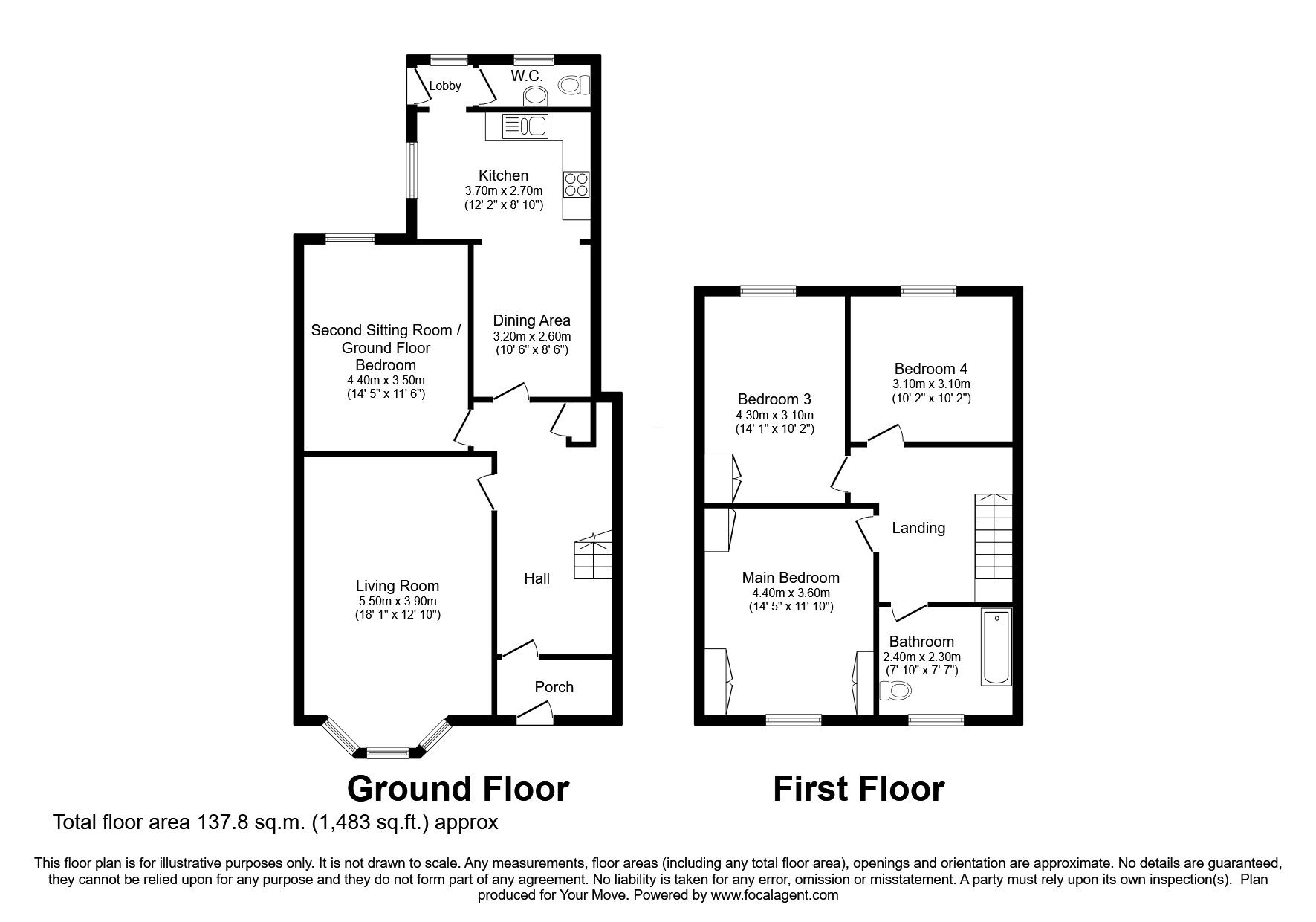 Floorplan of 4 bedroom Mid Terrace House for sale, Lockerbie Road, Dumfries, Dumfries and Galloway, DG1