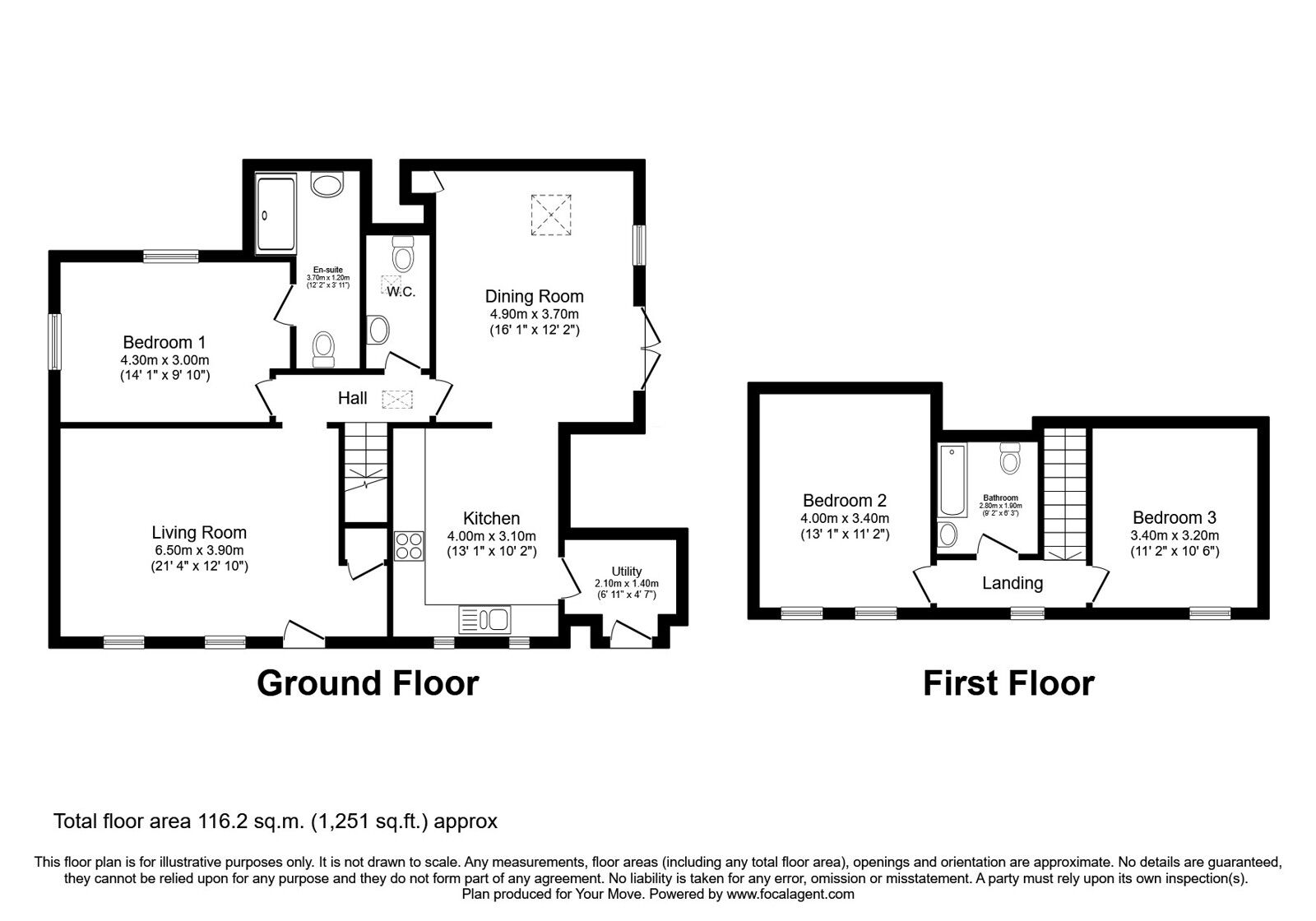Floorplan of 3 bedroom Detached House for sale, Carrutherstown, Dumfries, Dumfries and Galloway, DG1