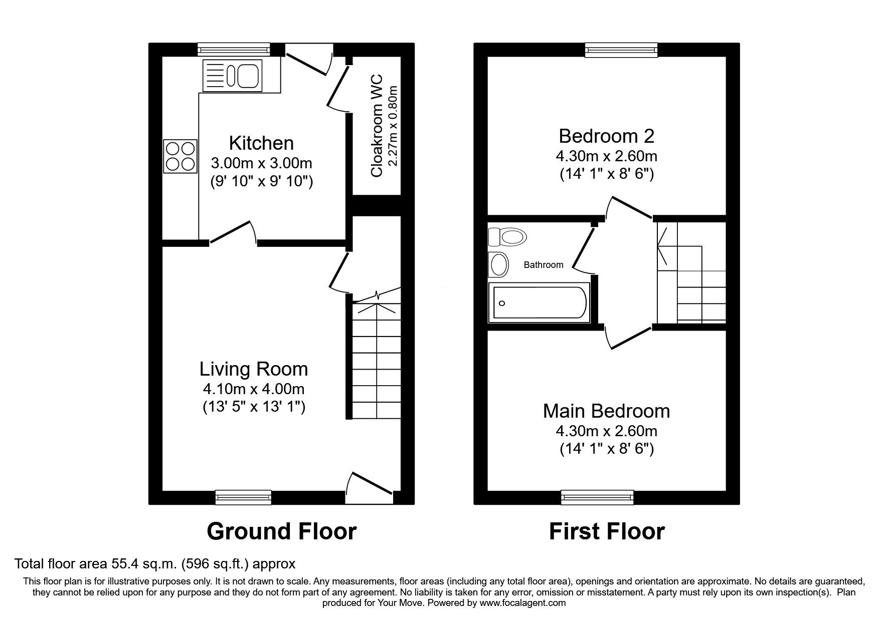 Floorplan of 2 bedroom Mid Terrace House for sale, Sandypoint Road, Dumfries, Dumfries and Galloway, DG2