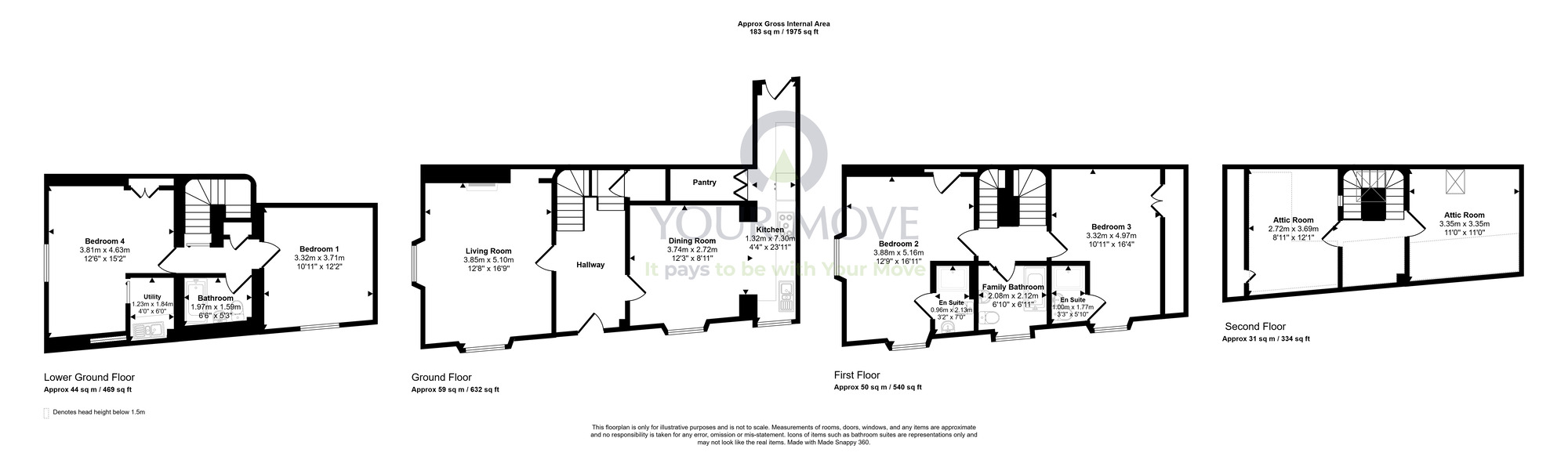 Floorplan of 4 bedroom Mid Terrace House for sale, Terregles Street, Dumfries, Dumfries and Galloway, DG2