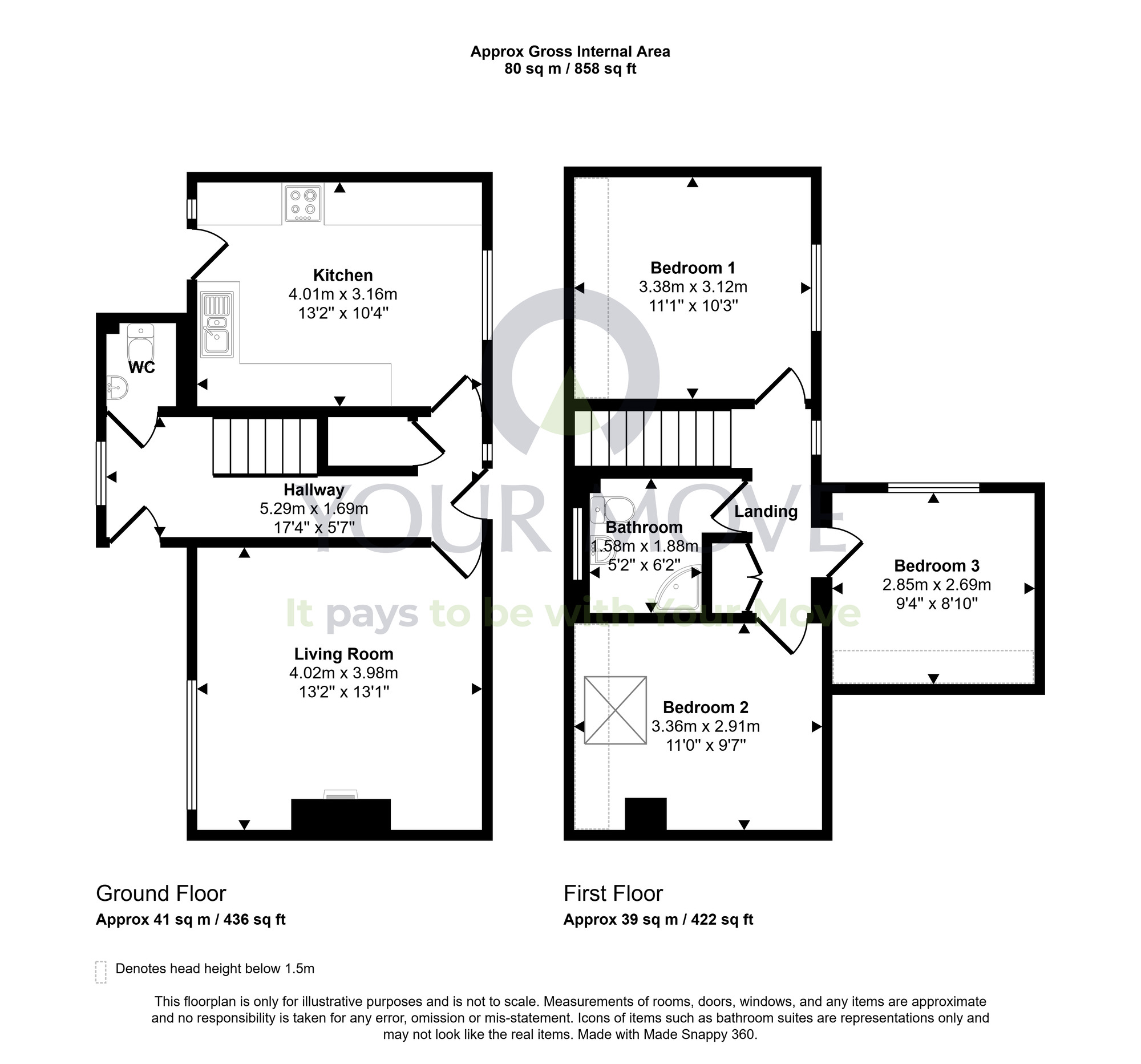 Floorplan of 3 bedroom Mid Terrace House for sale, Sawmill Green, Moniaive, Dumfries and Galloway, DG3