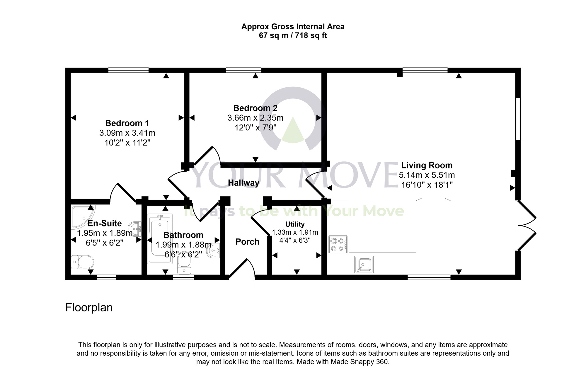 Floorplan of 2 bedroom Detached Property for sale, Beattock, Moffat, Dumfries and Galloway, DG10
