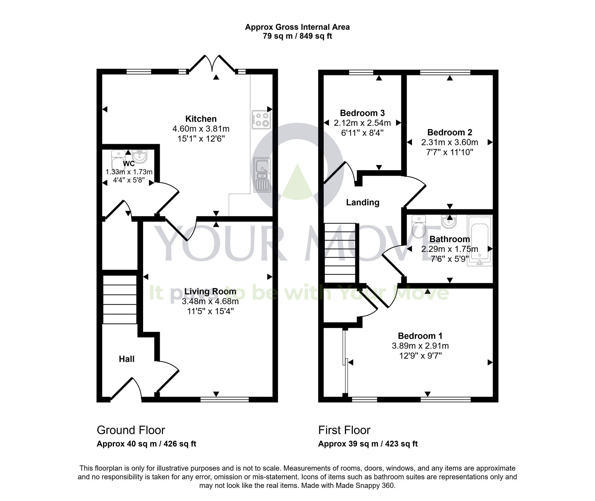 Floorplan of 3 bedroom End Terrace House for sale, Sanderling Drive, Dumfries, Dumfries and Galloway, DG1