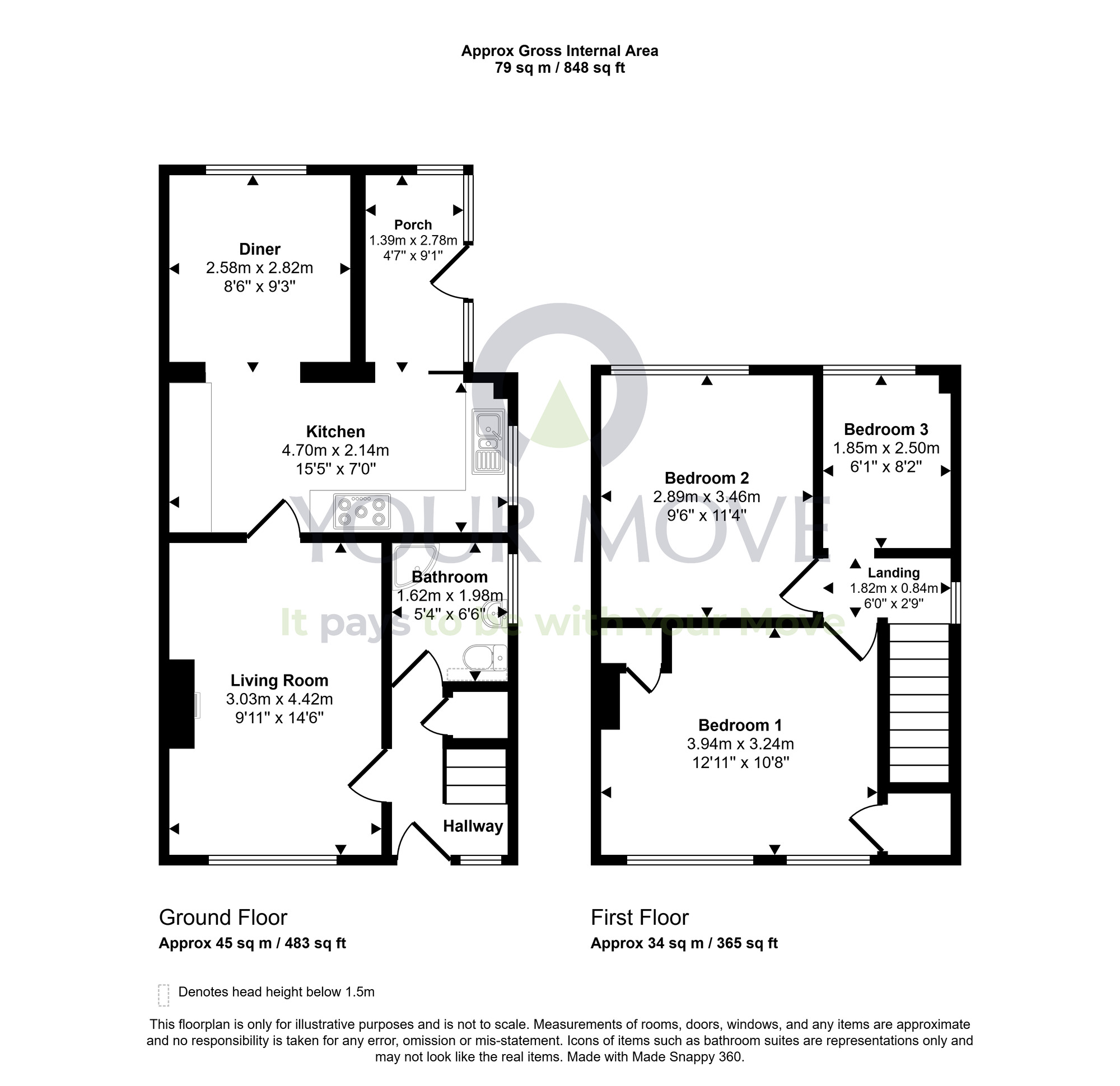 Floorplan of 3 bedroom Semi Detached House for sale, Loganbarns Crescent, Dumfries, Dumfries and Galloway, DG1