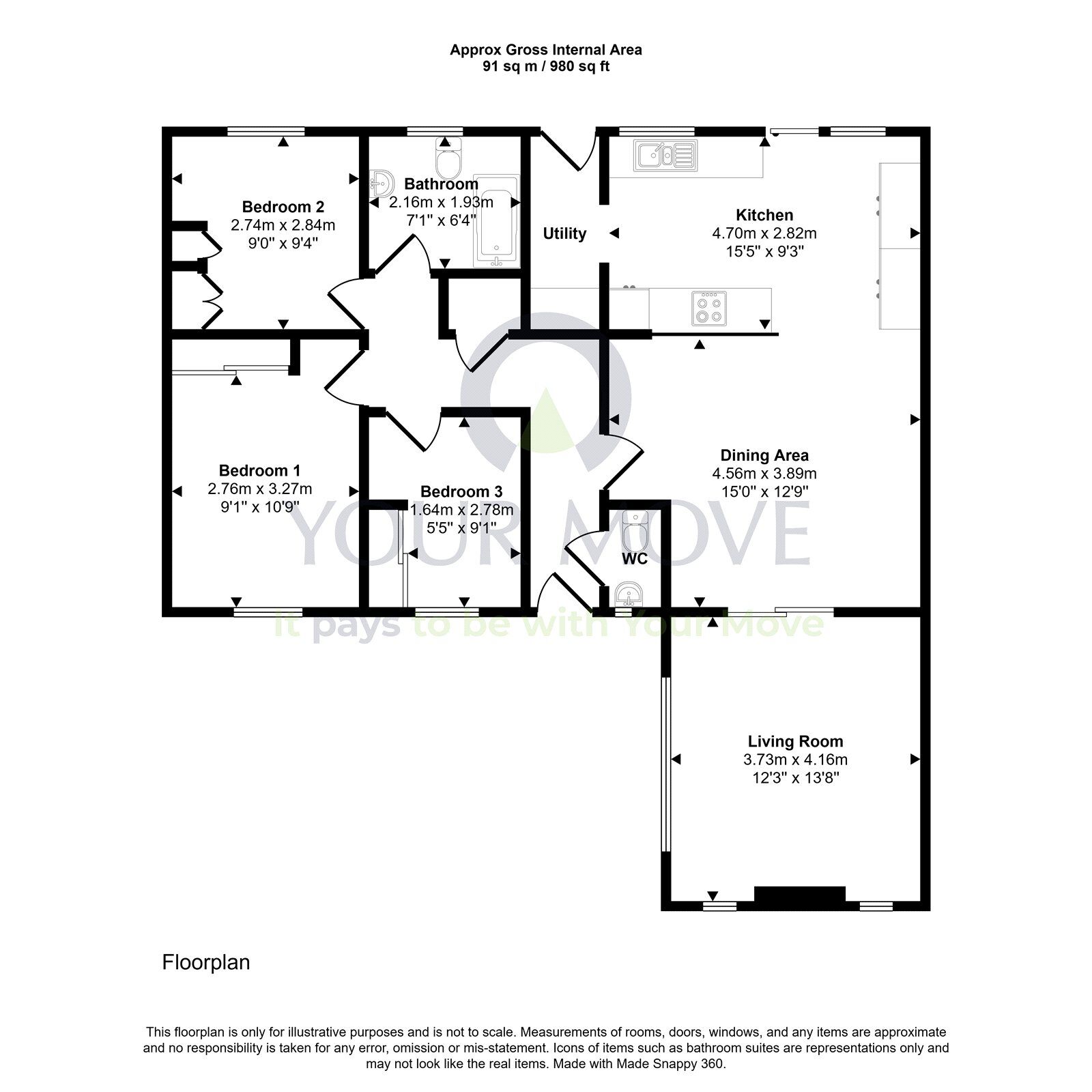 Floorplan of 3 bedroom Detached Bungalow for sale, Grange Road, Moffat, Dumfries and Galloway, DG10