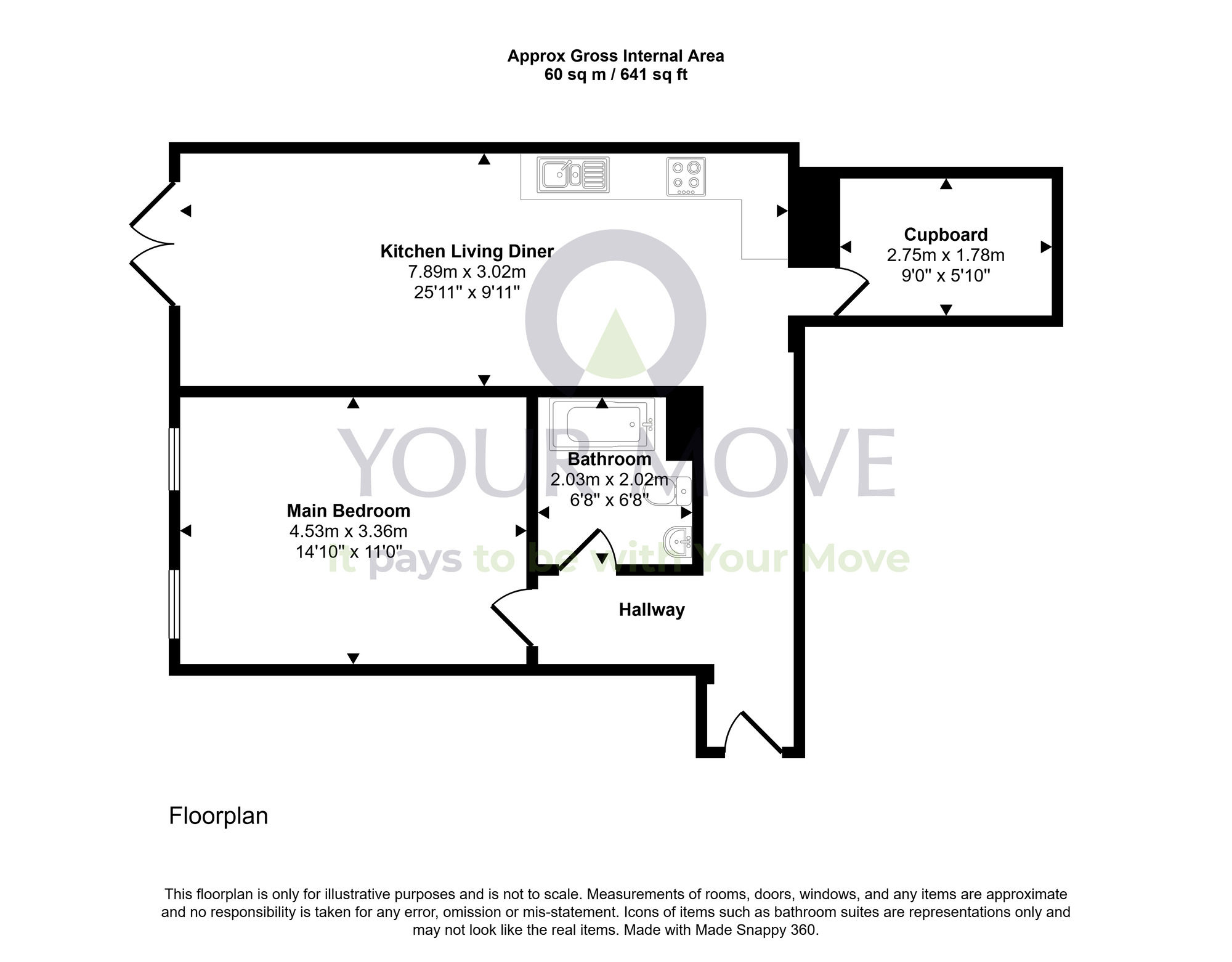 Floorplan of 1 bedroom Flat for sale, Academy Road, Moffat, Dumfries and Galloway, DG10