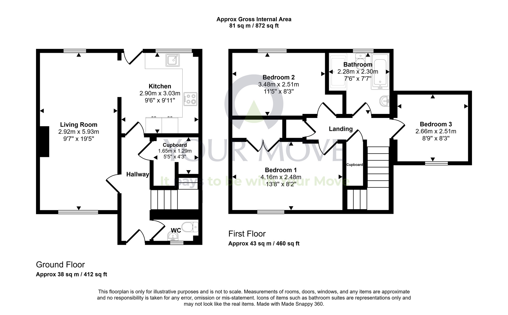 Floorplan of 3 bedroom Mid Terrace House for sale, Annandale Place, Moffat, Dumfries and Galloway, DG10