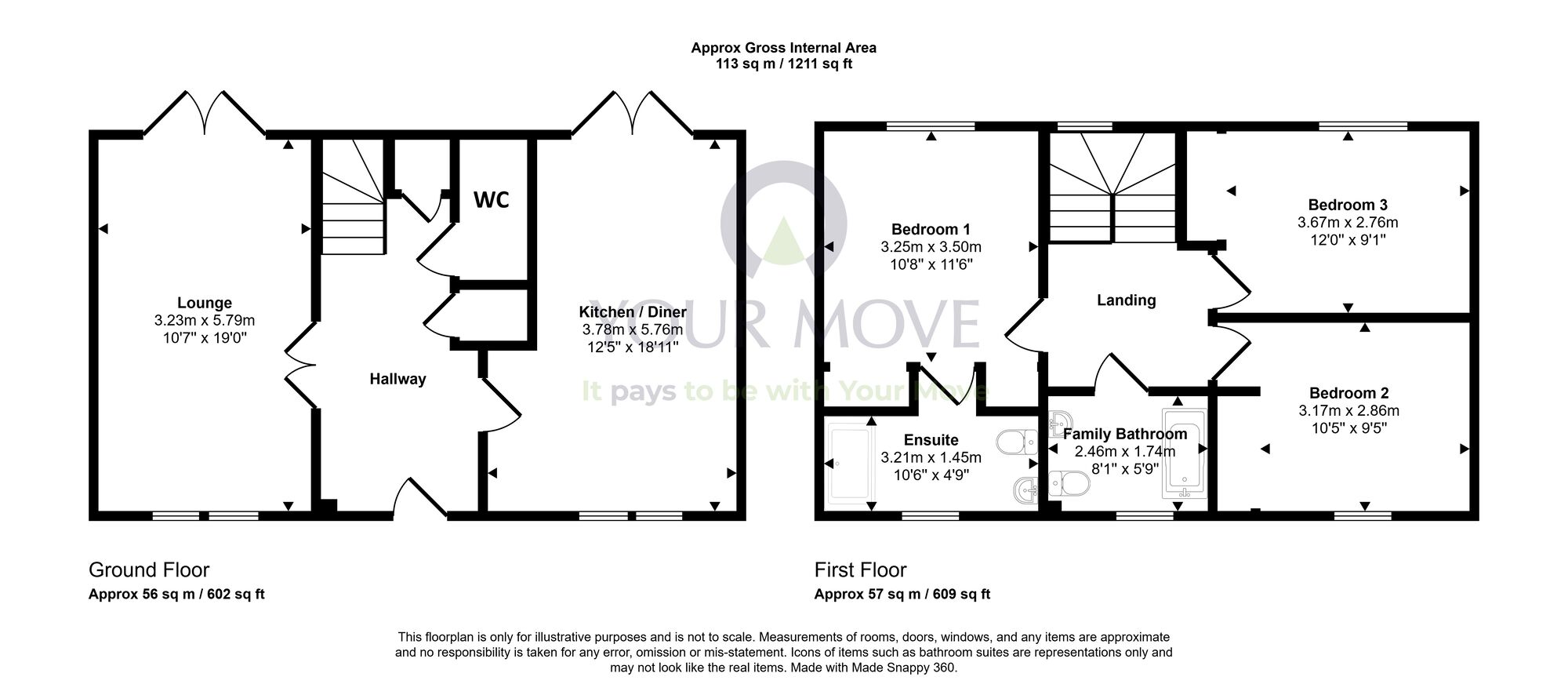 Floorplan of 3 bedroom Detached House for sale, Meadow Crescent, Crocketford, Dumfries and Galloway, DG2