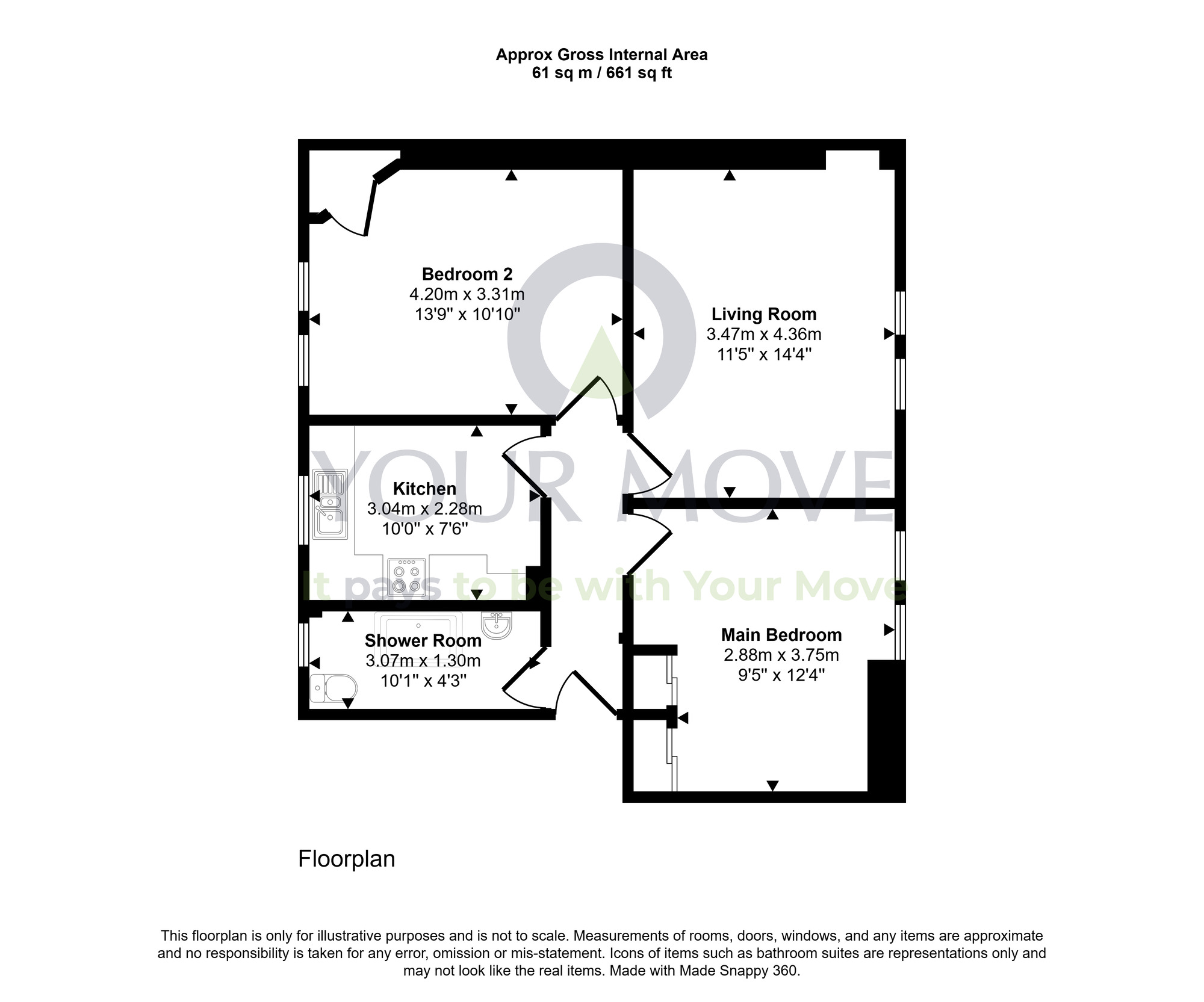 Floorplan of 2 bedroom Flat for sale, Sandeman Street, Dundee, Angus, DD3