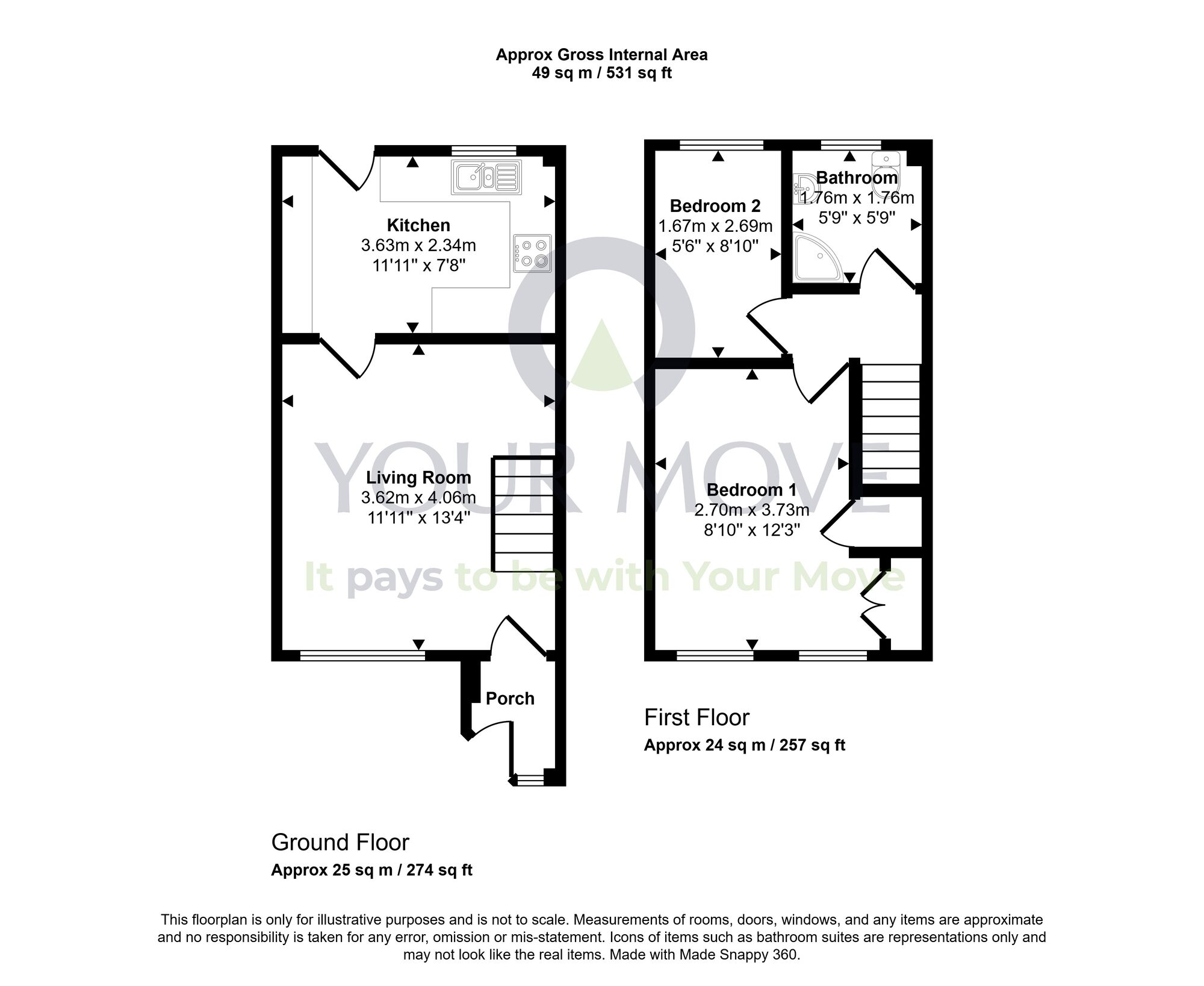 Floorplan of 2 bedroom Semi Detached House for sale, Wellington Avenue, Heathhall, Dumfries and Galloway, DG1