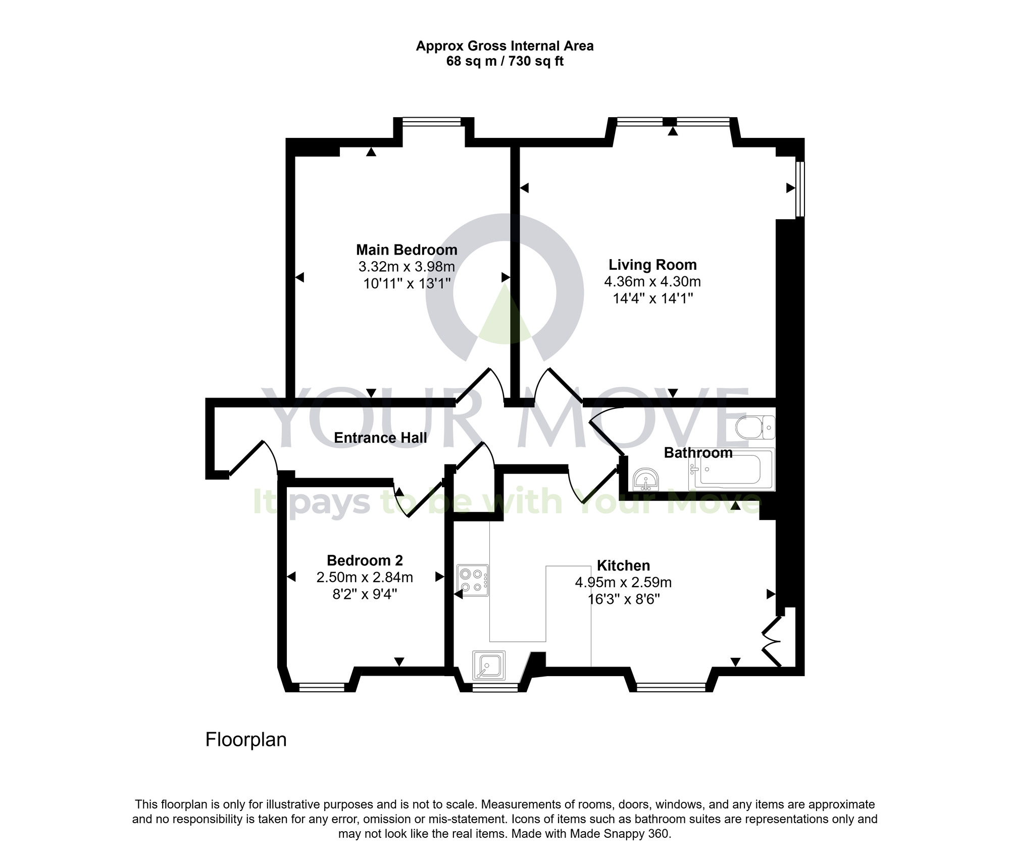 Floorplan of 2 bedroom Flat for sale, Union Place, Dundee, Angus, DD2