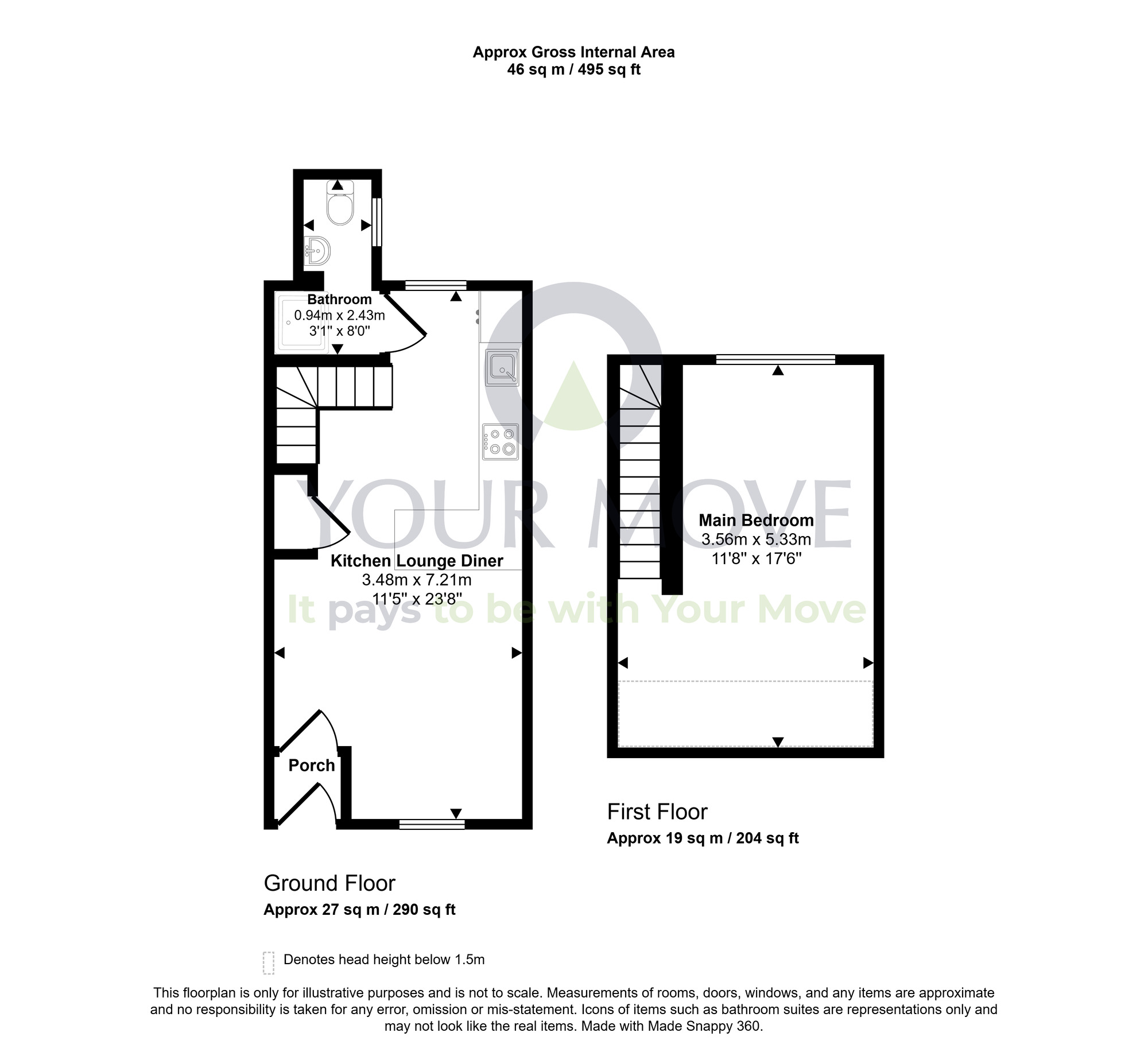 Floorplan of 1 bedroom End Terrace House for sale, Annan Road, Dumfries, Dumfries and Galloway, DG1
