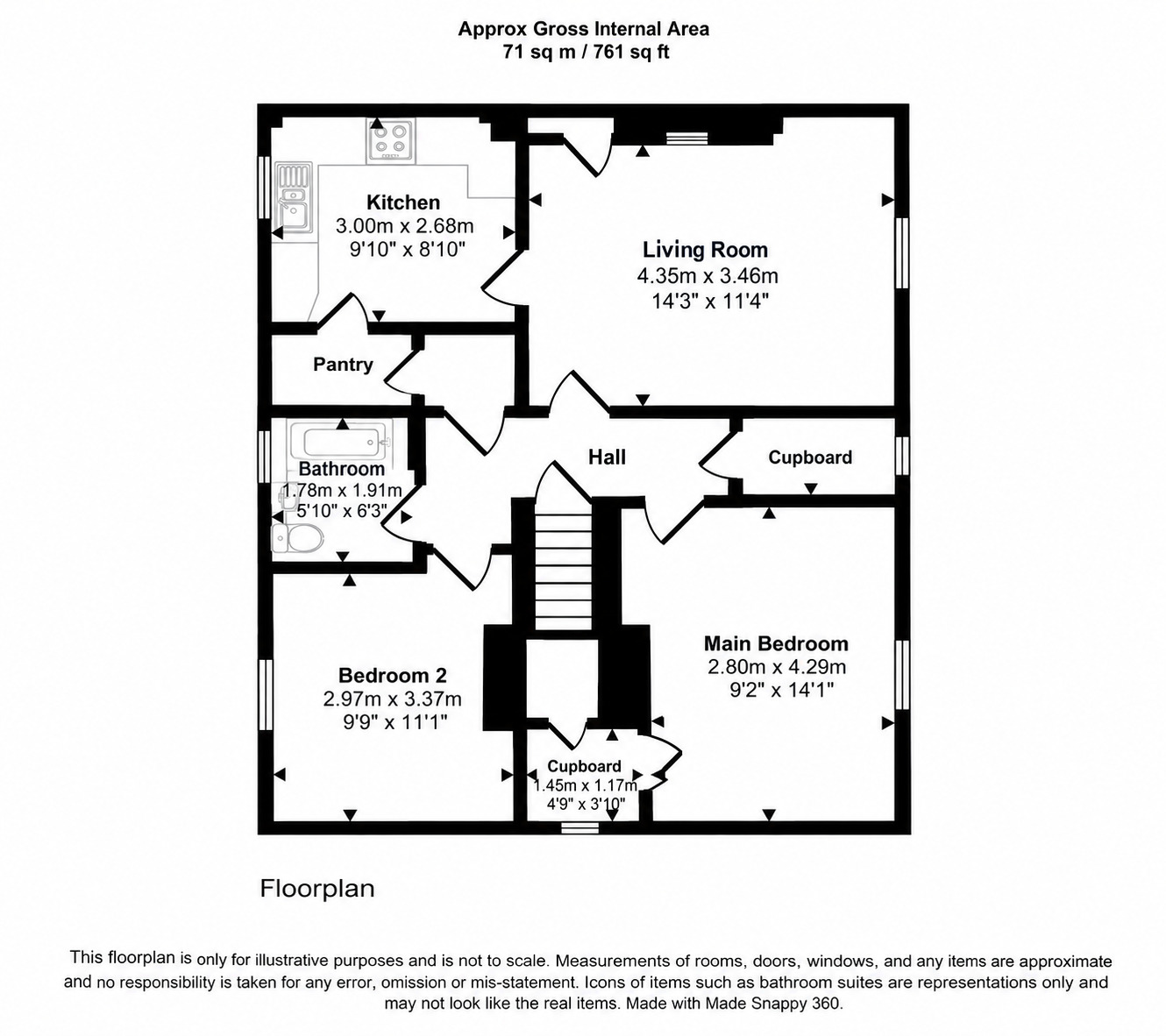Floorplan of 2 bedroom Flat for sale, Aldermanhill Road, Dumfries, Dumfries and Galloway, DG1