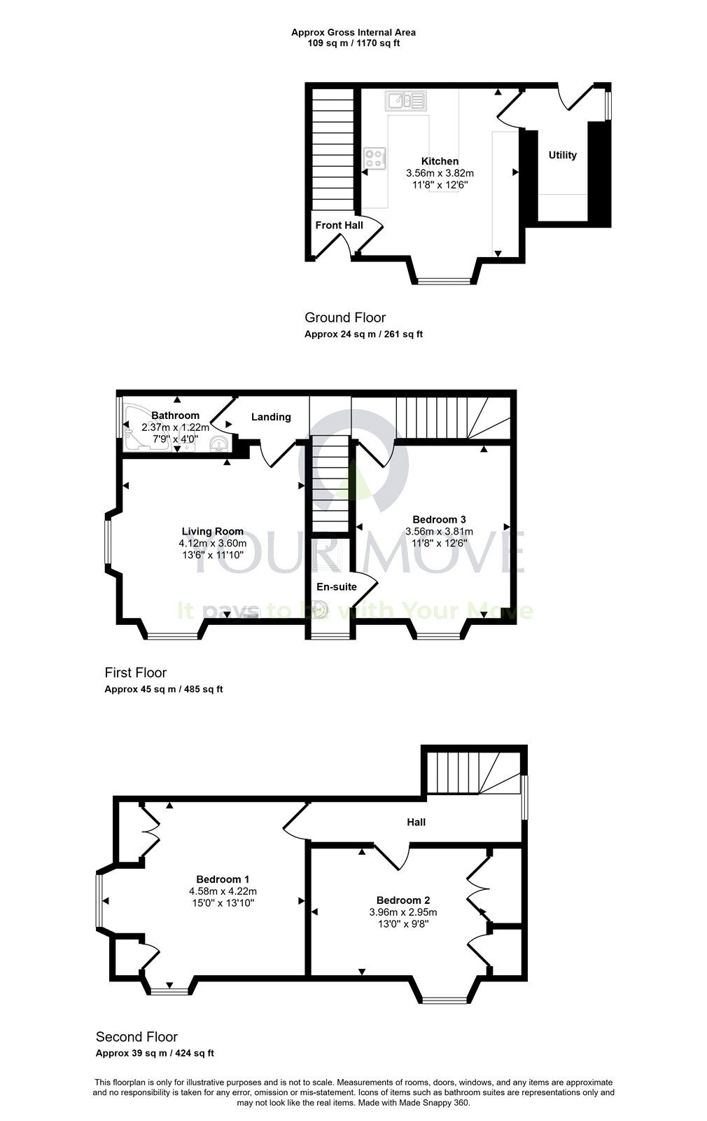 Floorplan of 3 bedroom Flat for sale, Well Street, Moffat, Dumfries and Galloway, DG10