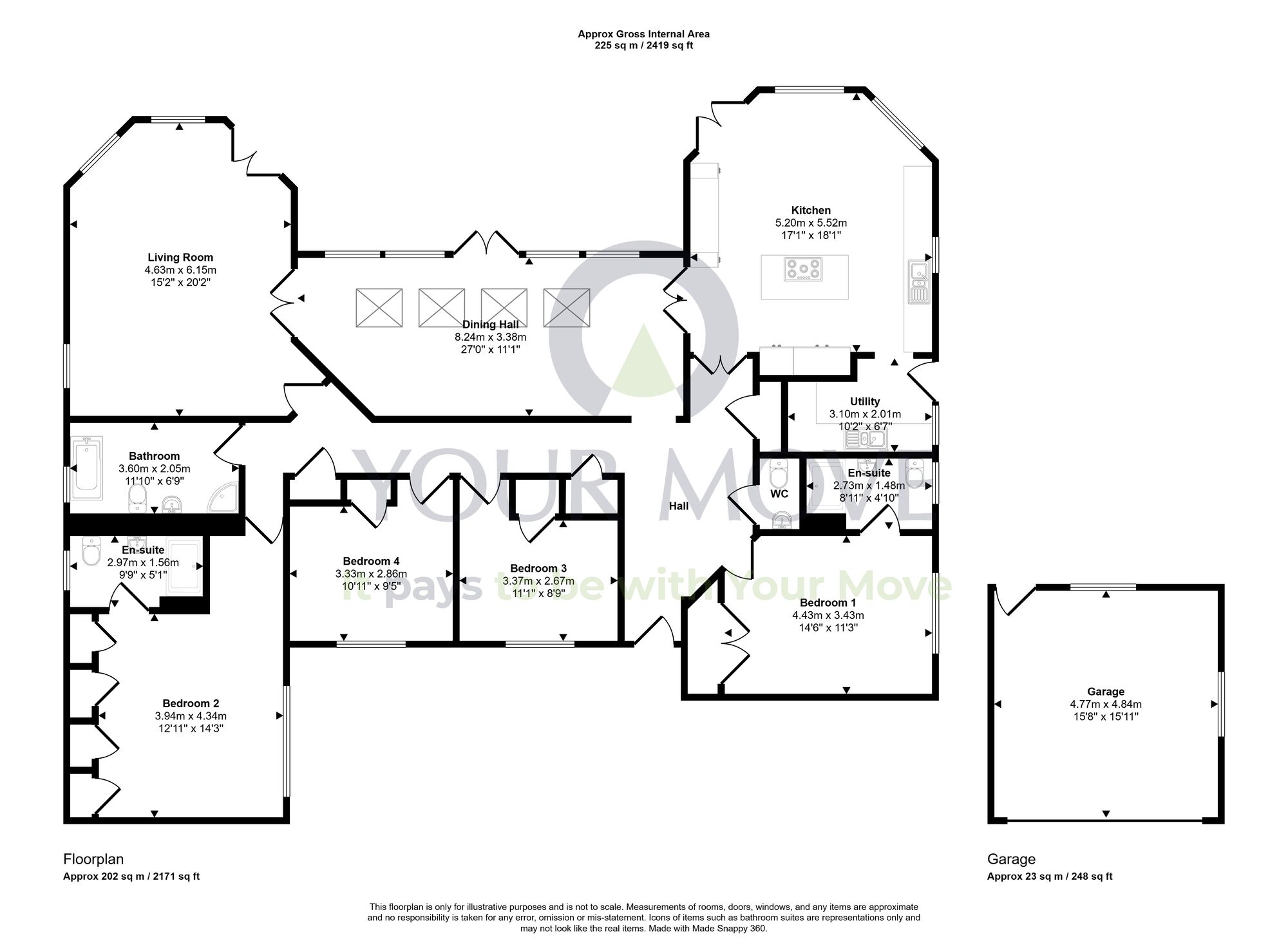 Floorplan of 4 bedroom Detached Bungalow for sale, Meadow Bank, Dumfries and Galloway, DG10