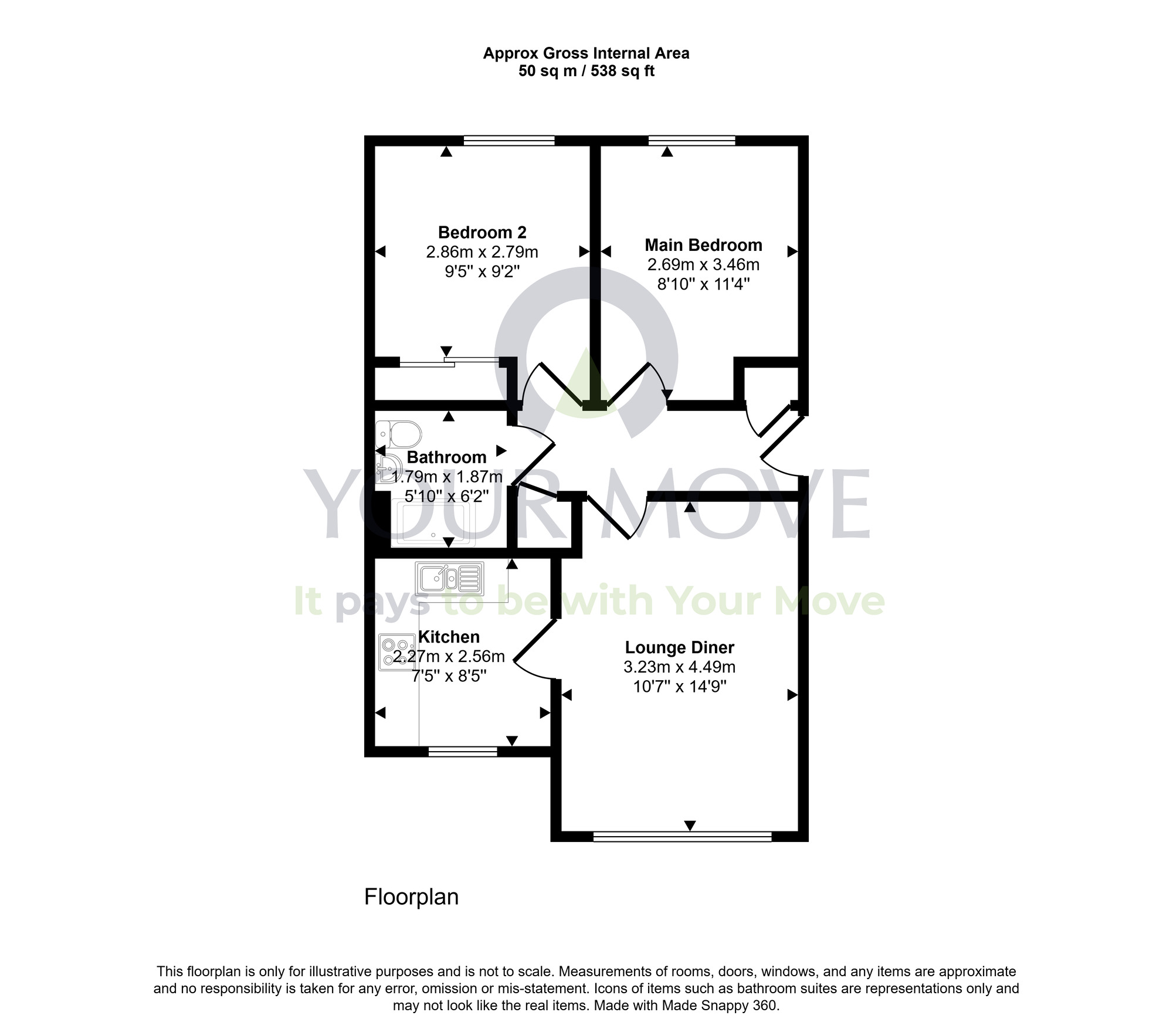 Floorplan of 2 bedroom Flat for sale, Marchfield Road, Dumfries, Dumfries and Galloway, DG1