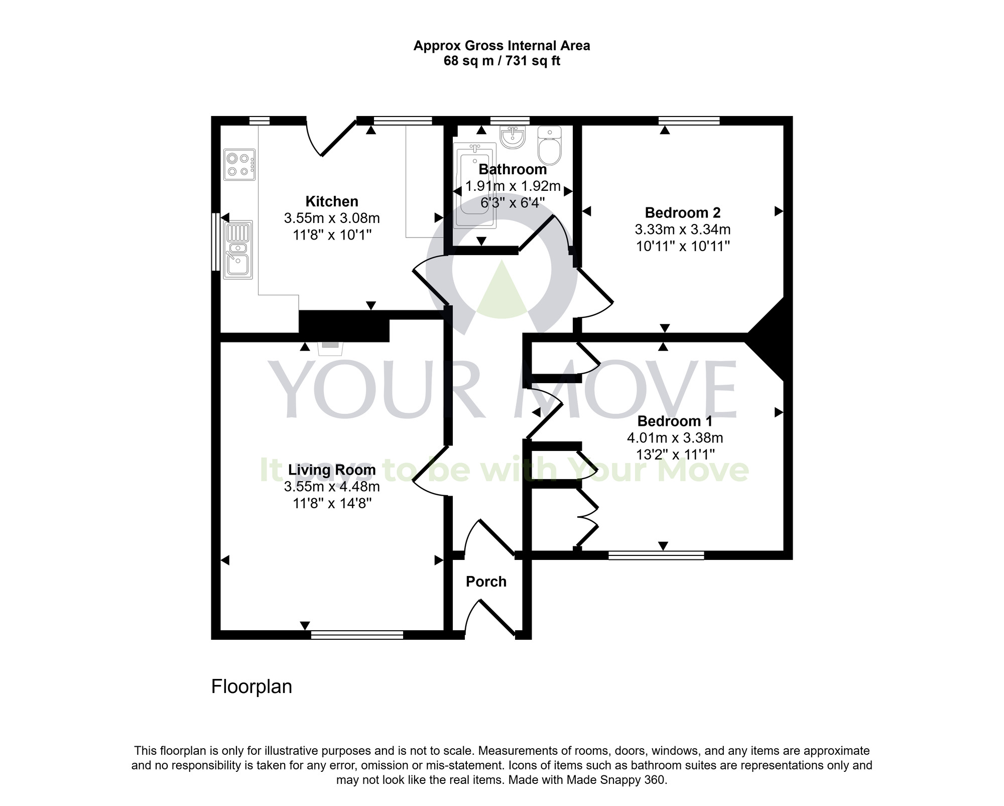 Floorplan of 2 bedroom Semi Detached Bungalow for sale, Marchmount Drive, Dumfries, Dumfries and Galloway, DG1
