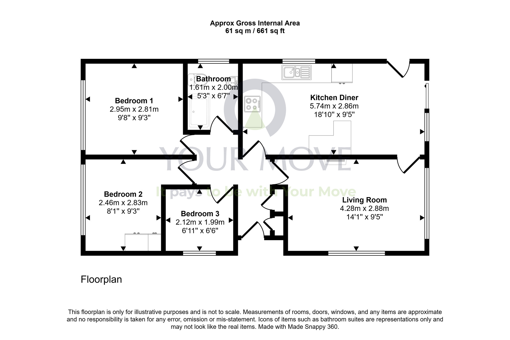 Floorplan of 3 bedroom Detached Bungalow for sale, Courthill Park, Auldgirth, Dumfries and Galloway, DG2