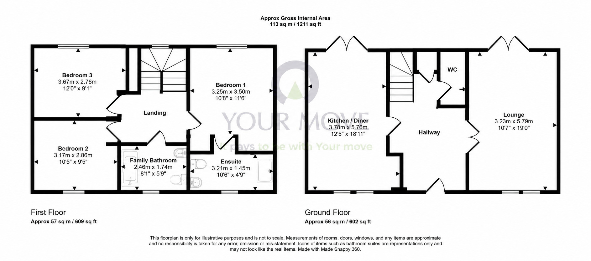 Floorplan of 3 bedroom Detached House for sale, Meadow Crescent, Crocketford, Dumfries and Galloway, DG2