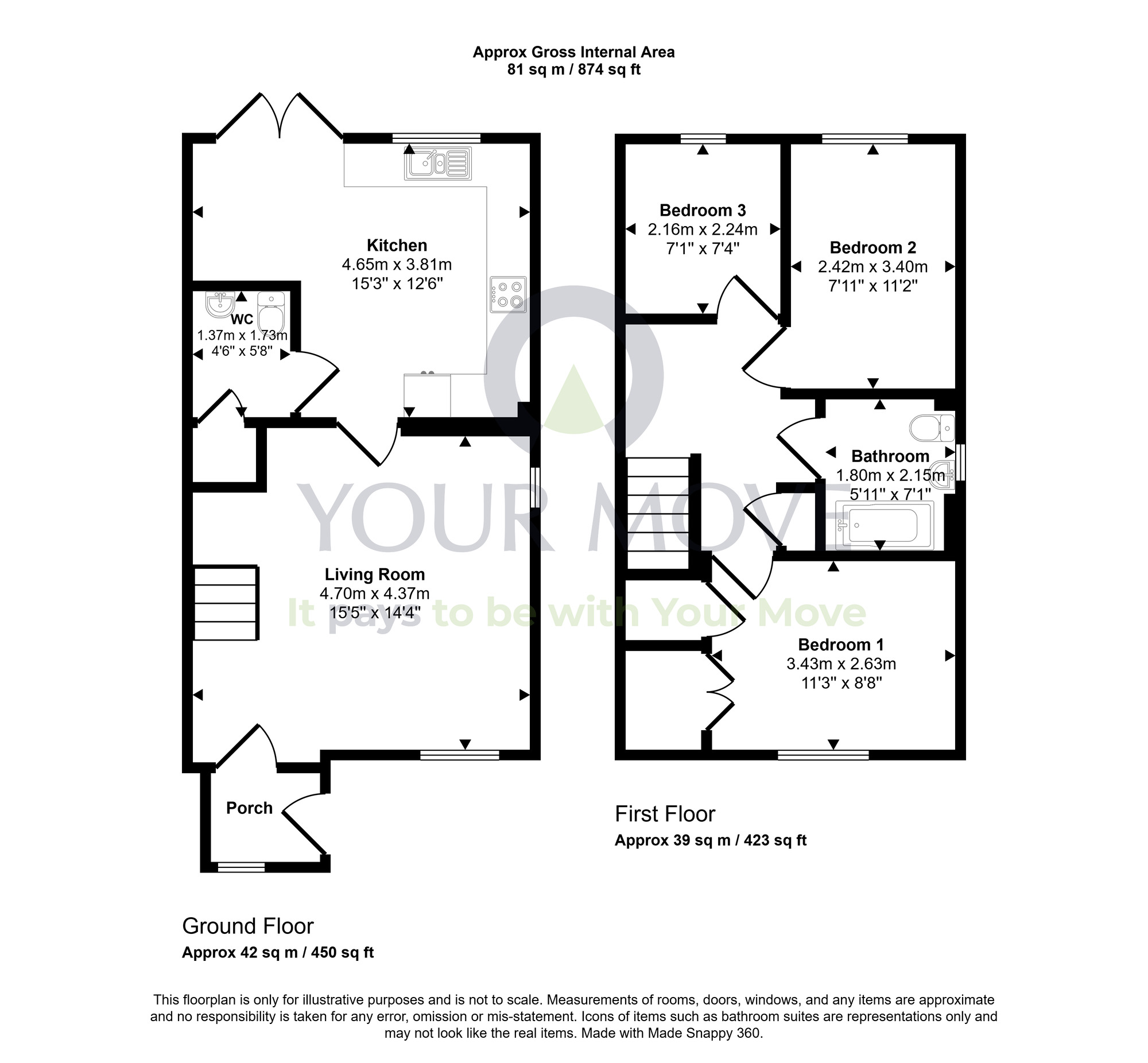 Floorplan of 3 bedroom End Terrace House for sale, Coulter Close, Dumfries, Dumfries and Galloway, DG1