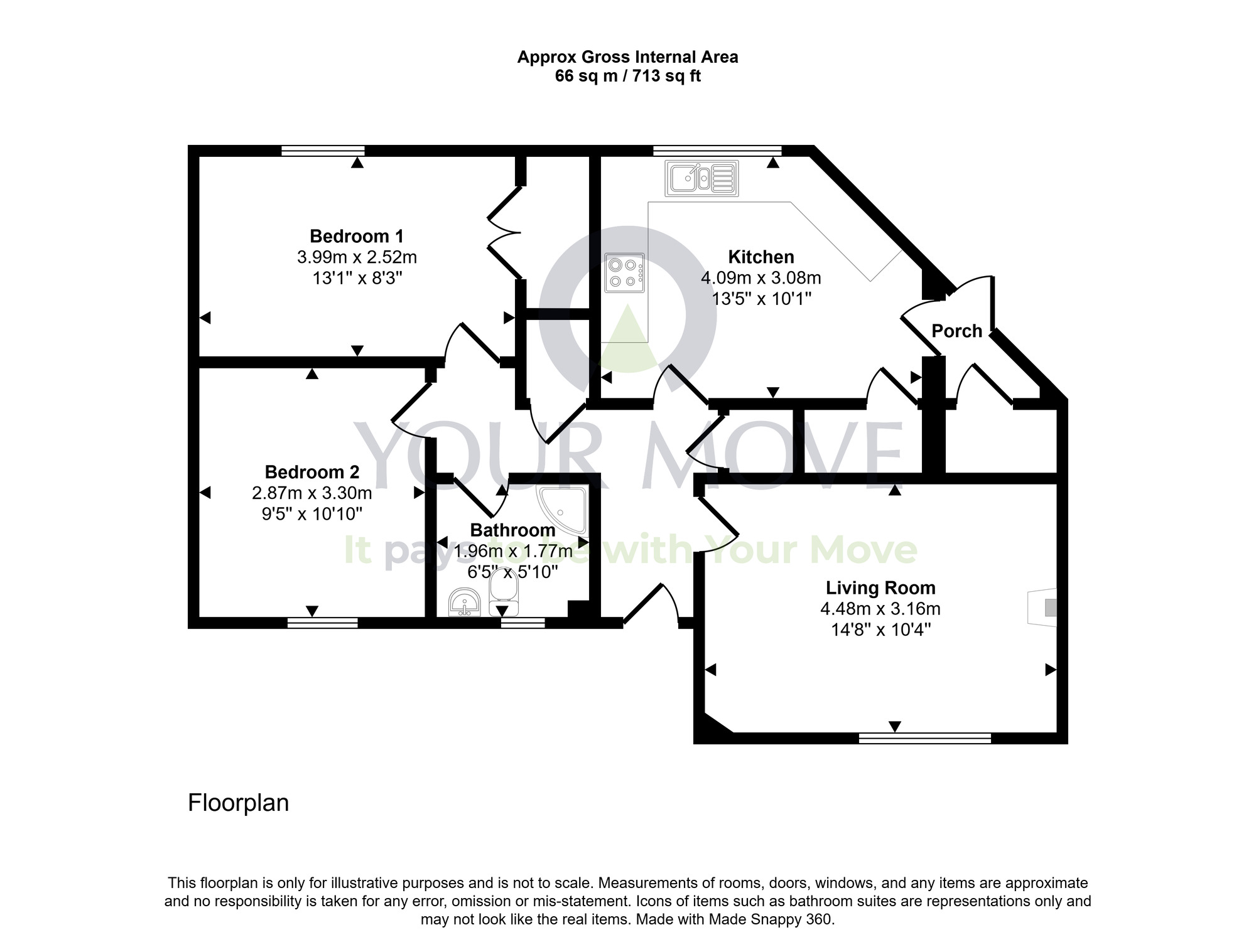 Floorplan of 2 bedroom End Terrace Bungalow for sale, Central Avenue, Gretna, Dumfries and Galloway, DG16