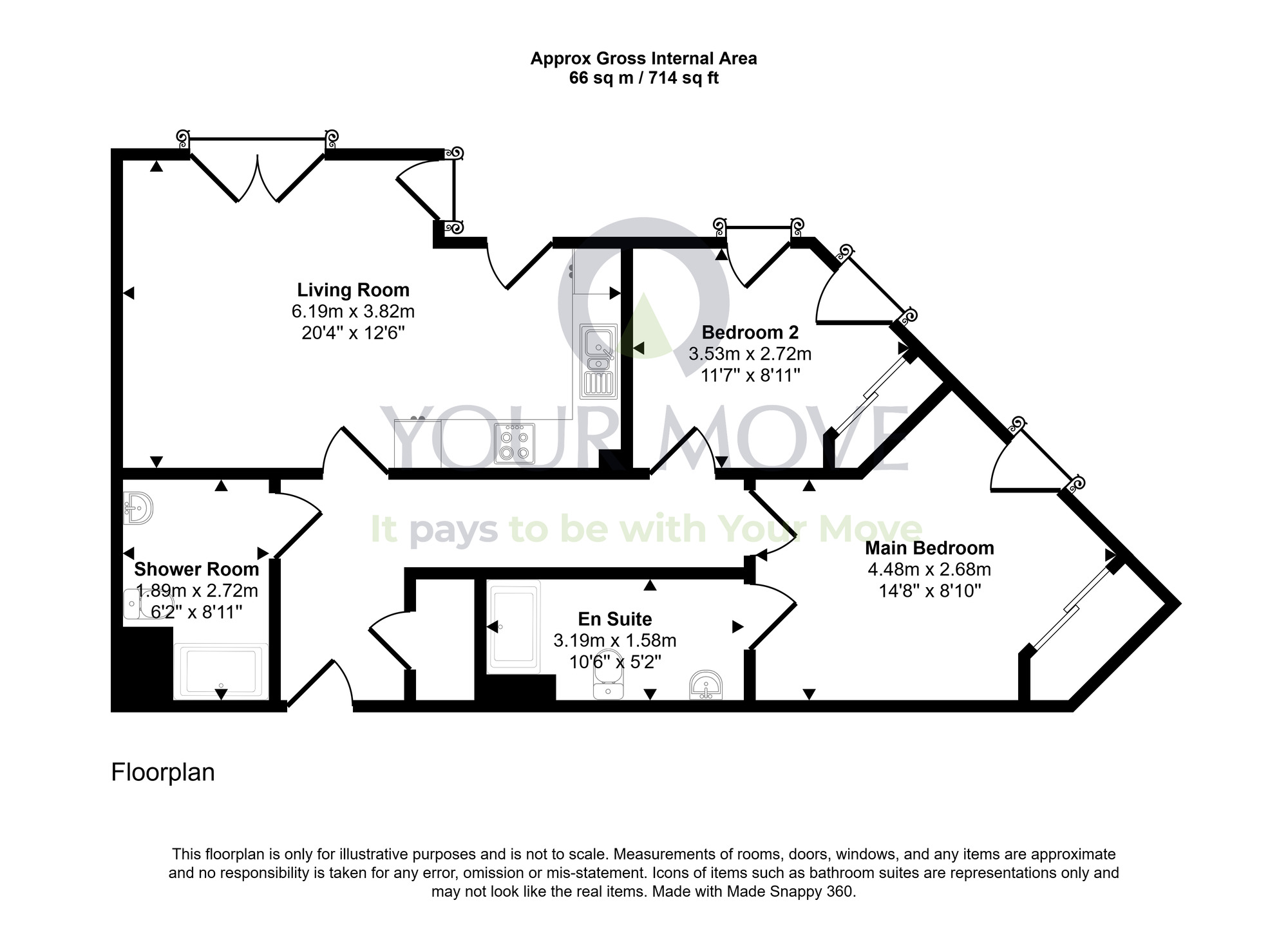 Floorplan of 2 bedroom Flat for sale, St. Josephs Court, Dundee, Angus, DD1