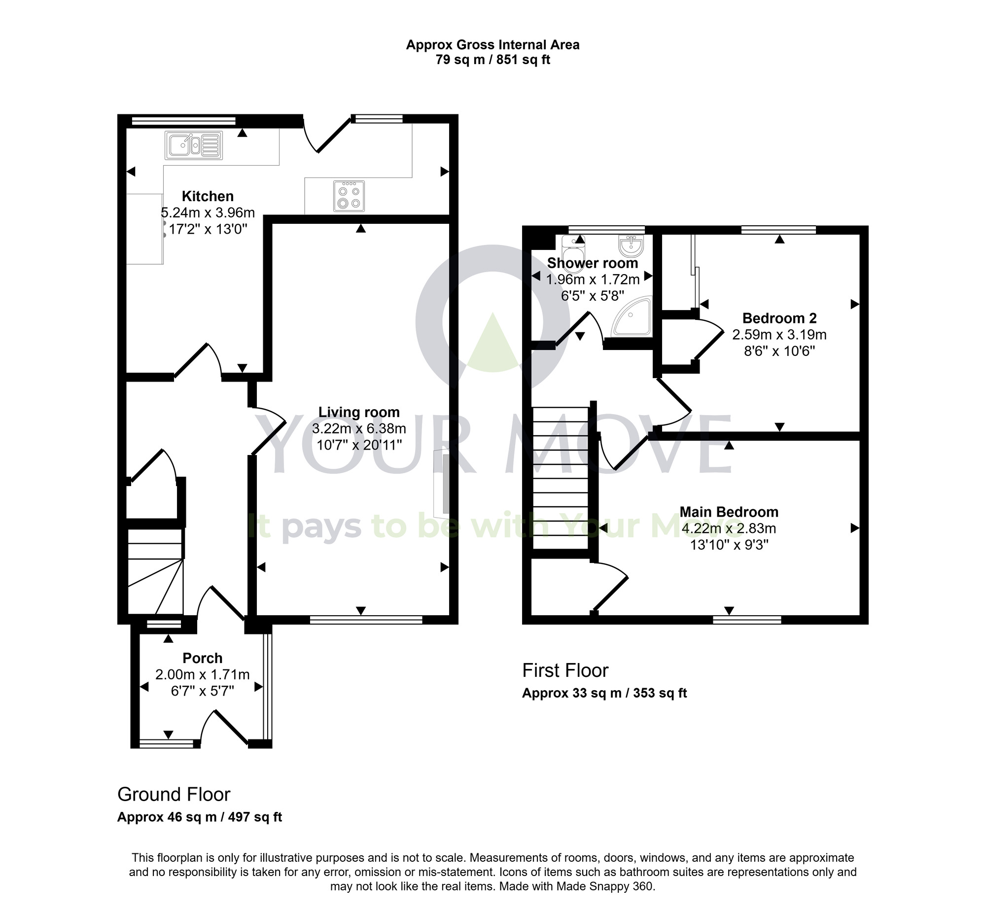 Floorplan of 2 bedroom Mid Terrace House for sale, Caledonian Road, Brechin, Angus, DD9