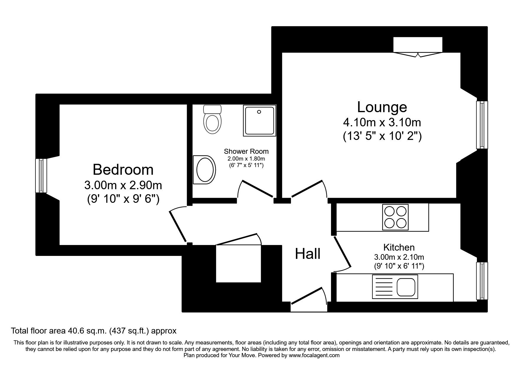 Floorplan of 1 bedroom  Flat to rent, Bright Street, Dundee, DD2