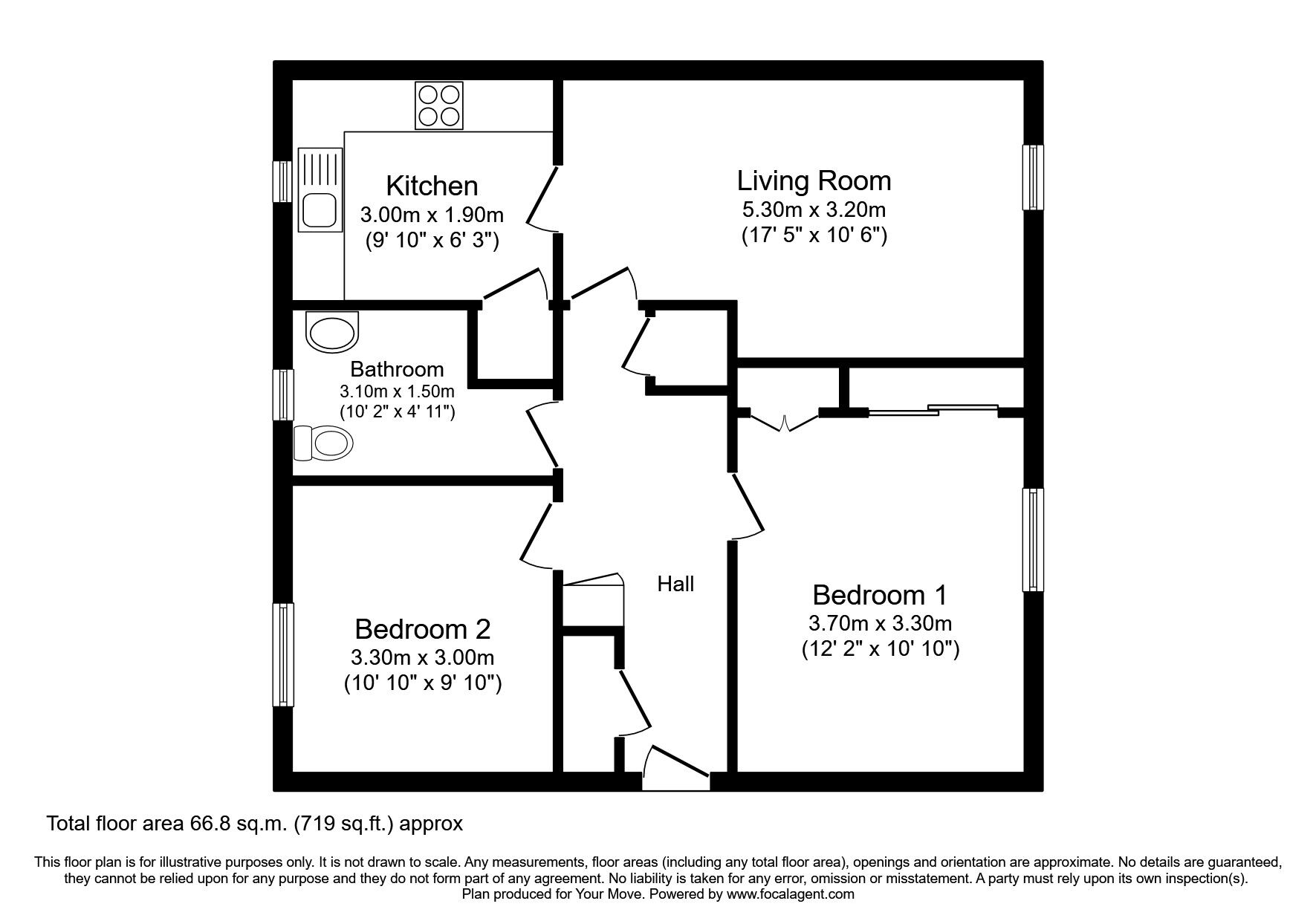 Floorplan of 2 bedroom Flat to rent, Loganlee Terrace, Dundee, DD2
