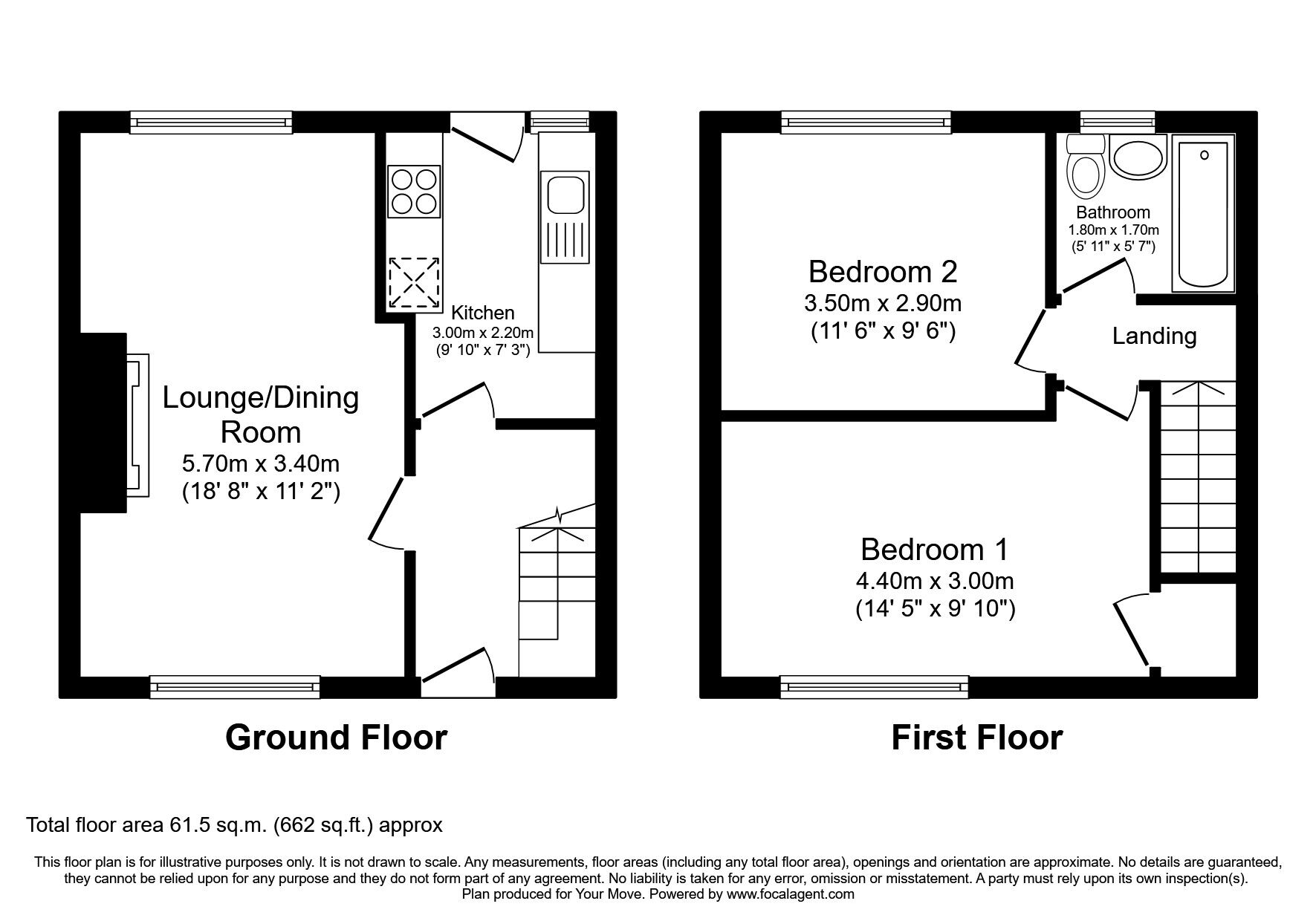 Floorplan of 2 bedroom Semi Detached House to rent, Craigmount Road, Dundee, DD2