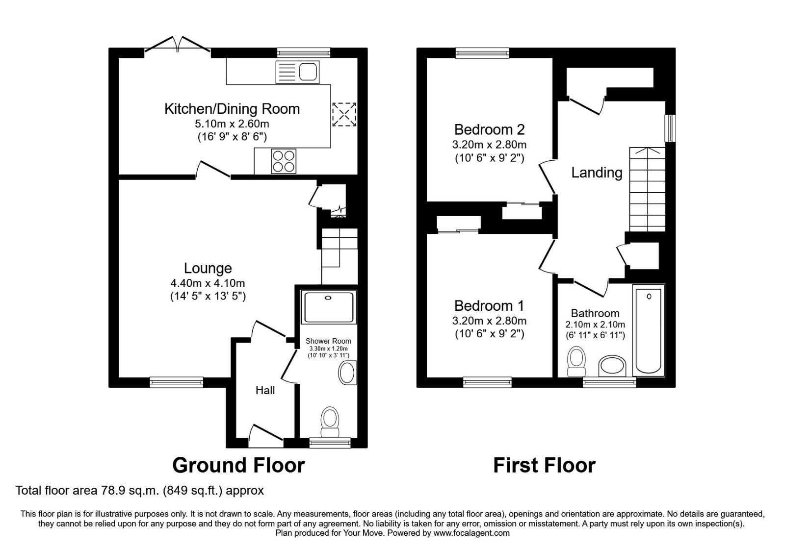Floorplan of 2 bedroom Semi Detached House to rent, Fenwick Place, Dundee, DD4