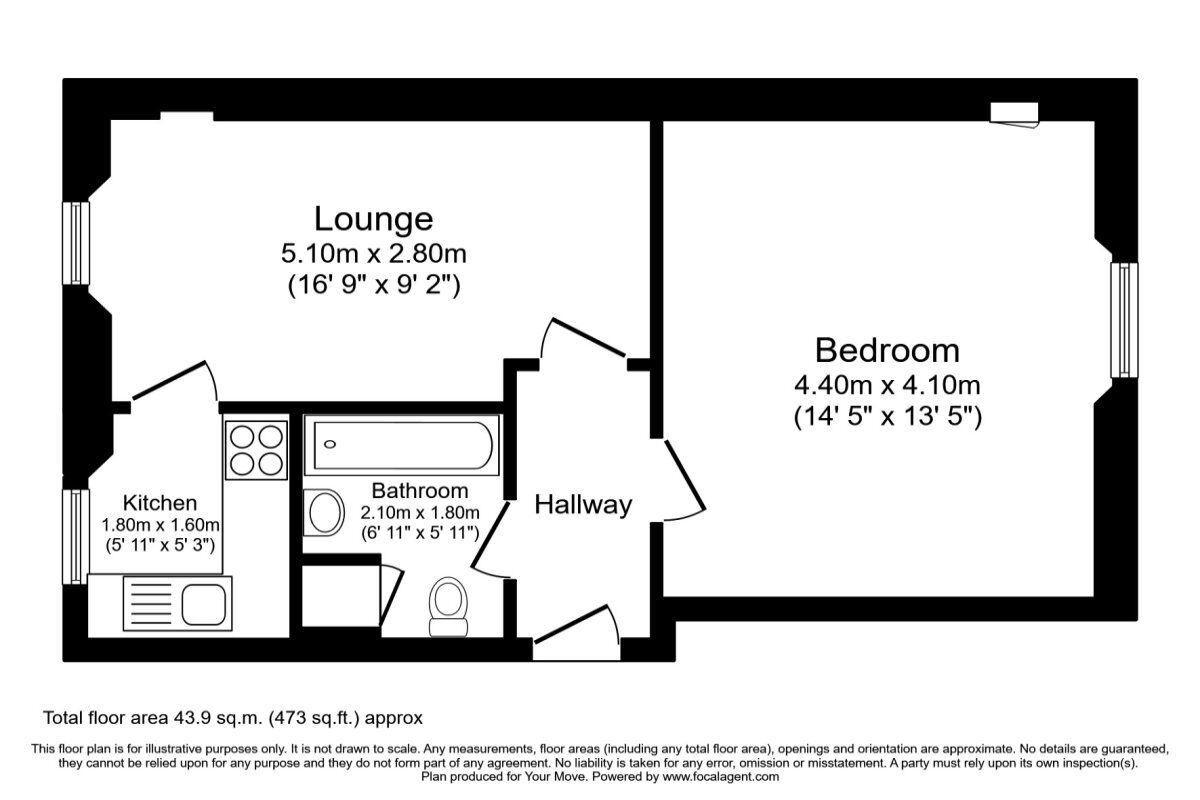 Floorplan of 1 bedroom  Flat to rent, Baldovan Terrace, Dundee, DD4