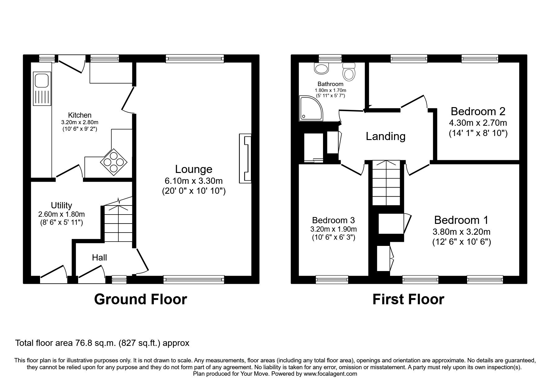 Floorplan of 3 bedroom  House to rent, Gourdie Terrace, Dundee, Angus, DD2